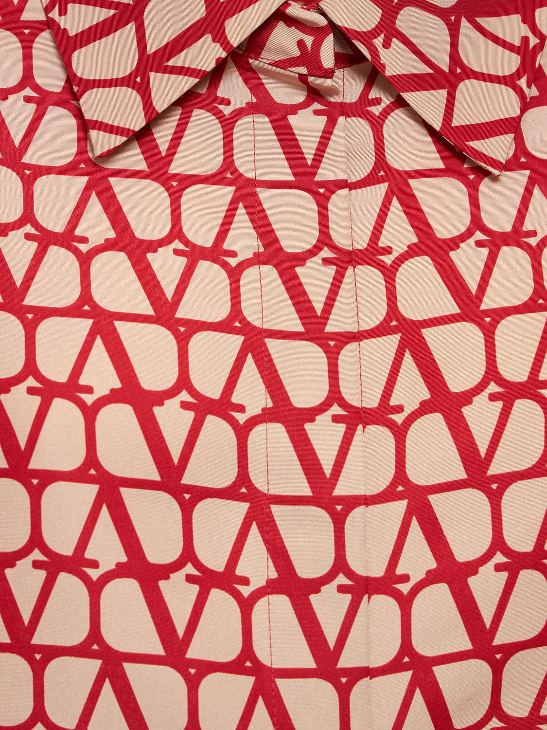 Valentino Toile Iconographe Oversize Silk Jacket In Sand,red