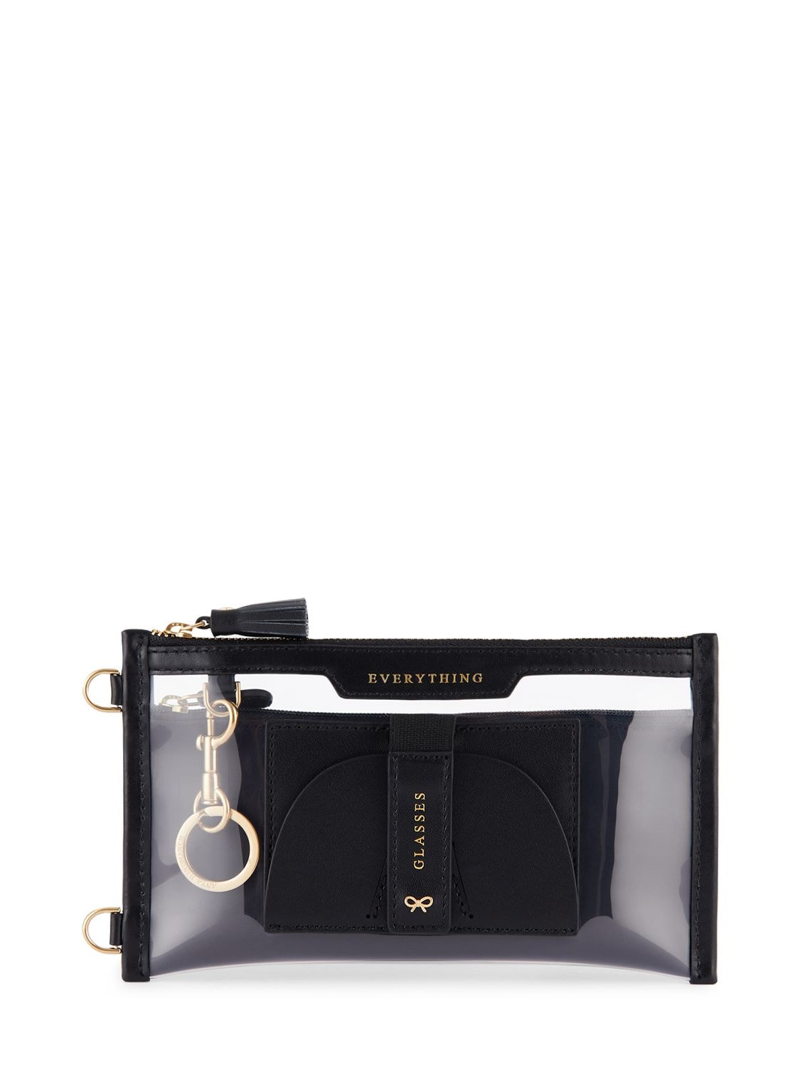 Shop Anya Hindmarch Everything Pouch Nylon Shoulder Bag In Transparent,black