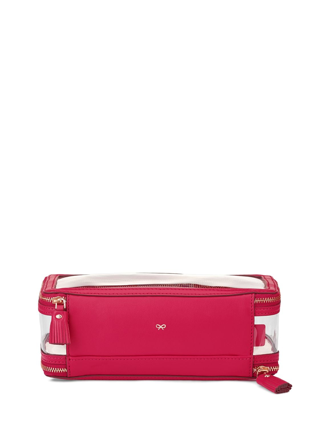 Shop Anya Hindmarch Inflight Clear Zipped Bag In Clear,berry