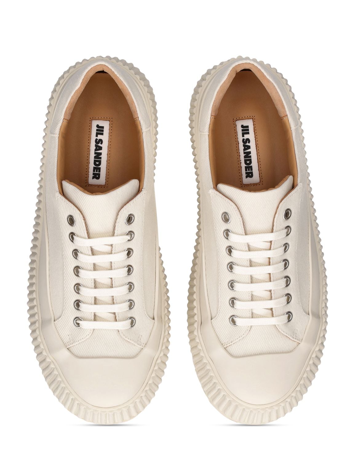 Shop Jil Sander 40mm Vulcanized Canvas Sneakers In White