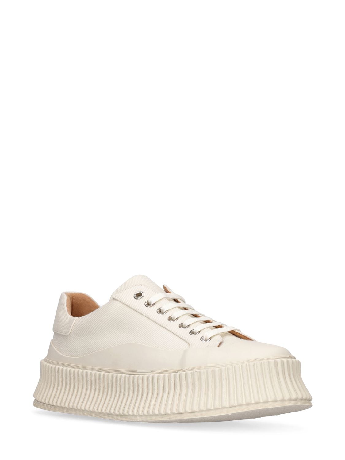 Shop Jil Sander 40mm Vulcanized Canvas Sneakers In White