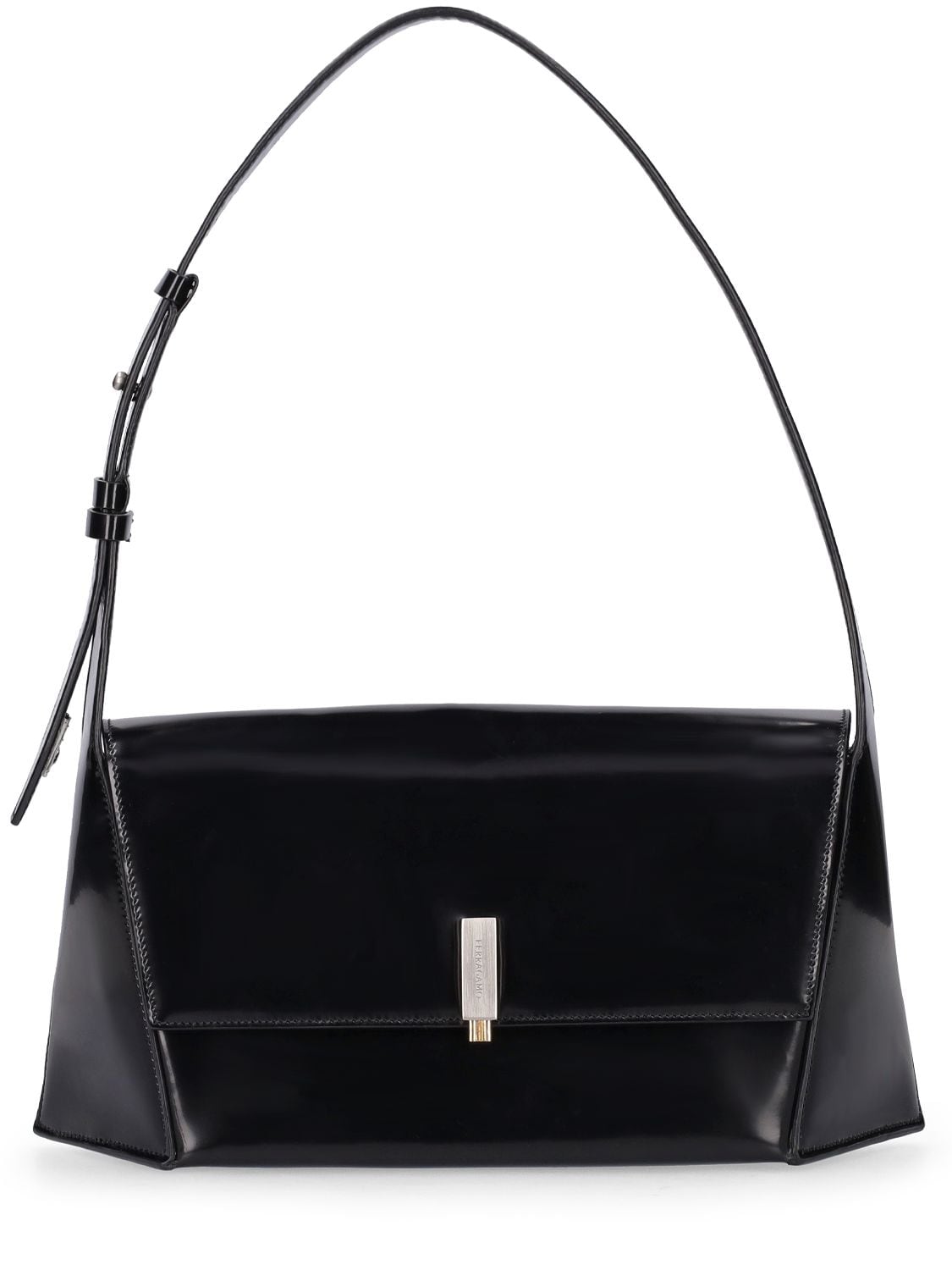 Ferragamo Prisma Leather Shoulder Bag In Black