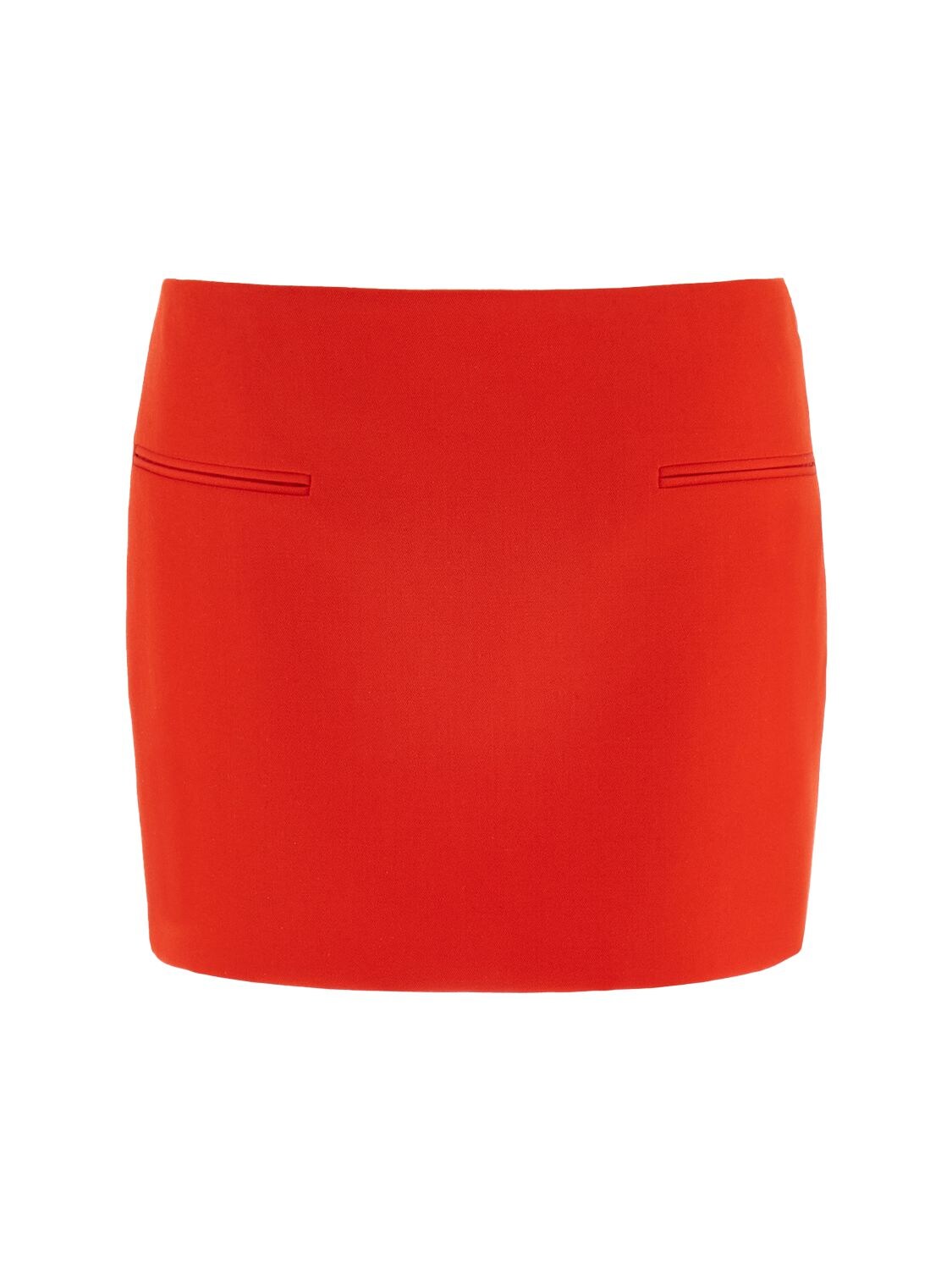 FERRAGAMO LOW WAIST WOOL TWILL MINI SKIRT