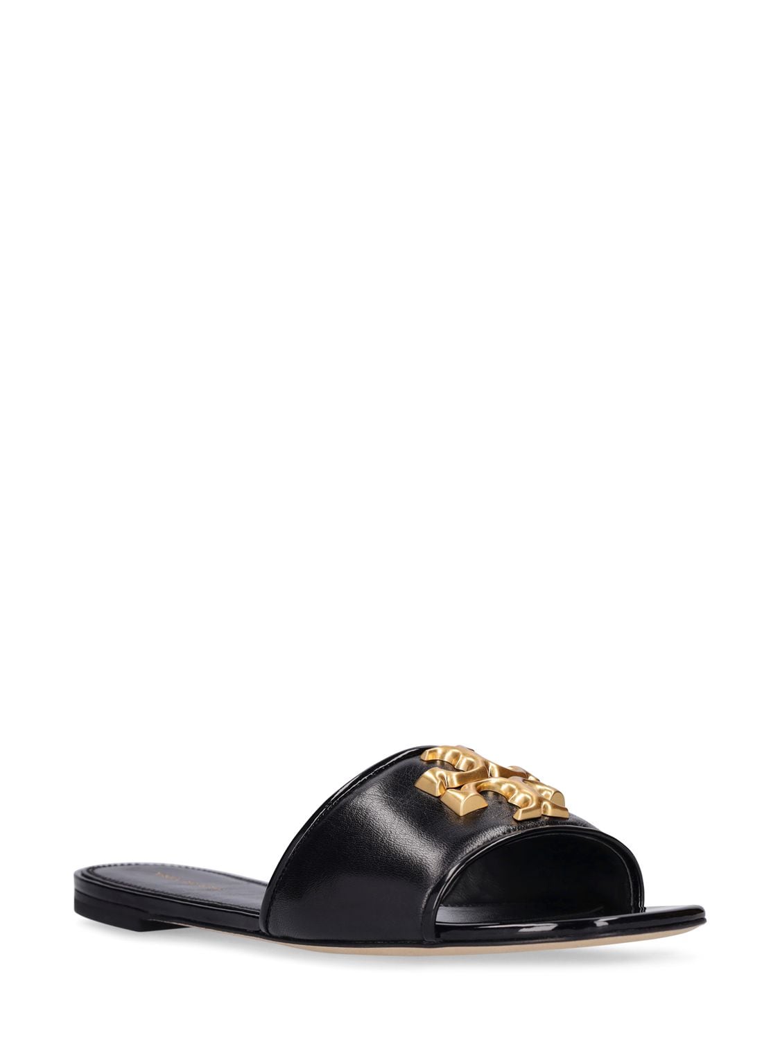 Shop Tory Burch 10mm Eleanor Leather Slide Sandals In Black