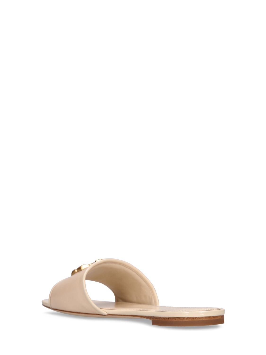 Shop Tory Burch 10mm Eleanor Leather Slide Sandals In Cream