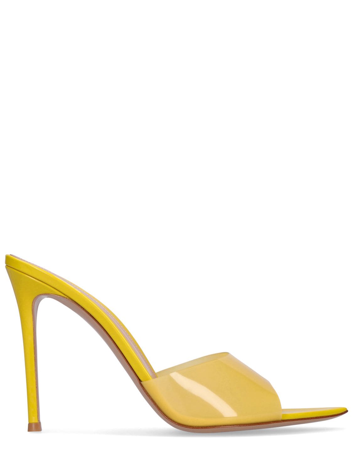 Shop Gianvito Rossi 105mm Elle Pvc Mules In Yellow