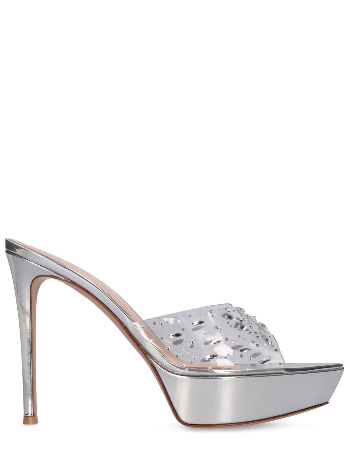 Gianvito Rossi 115mm Plexi Platform Sandals In Transparent,silver