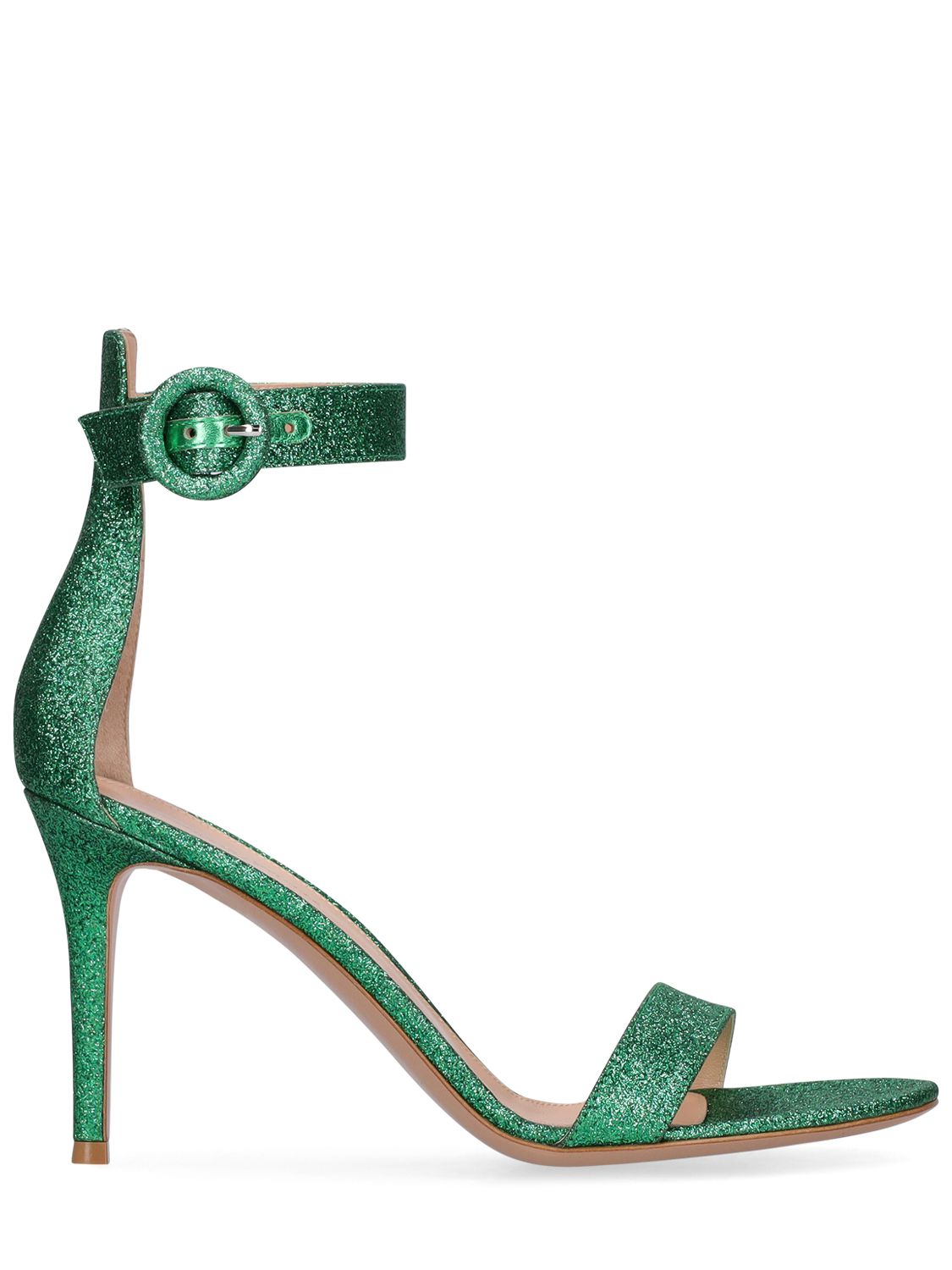 Gianvito Rossi 85mm Portofino Glittered Sandals In Green