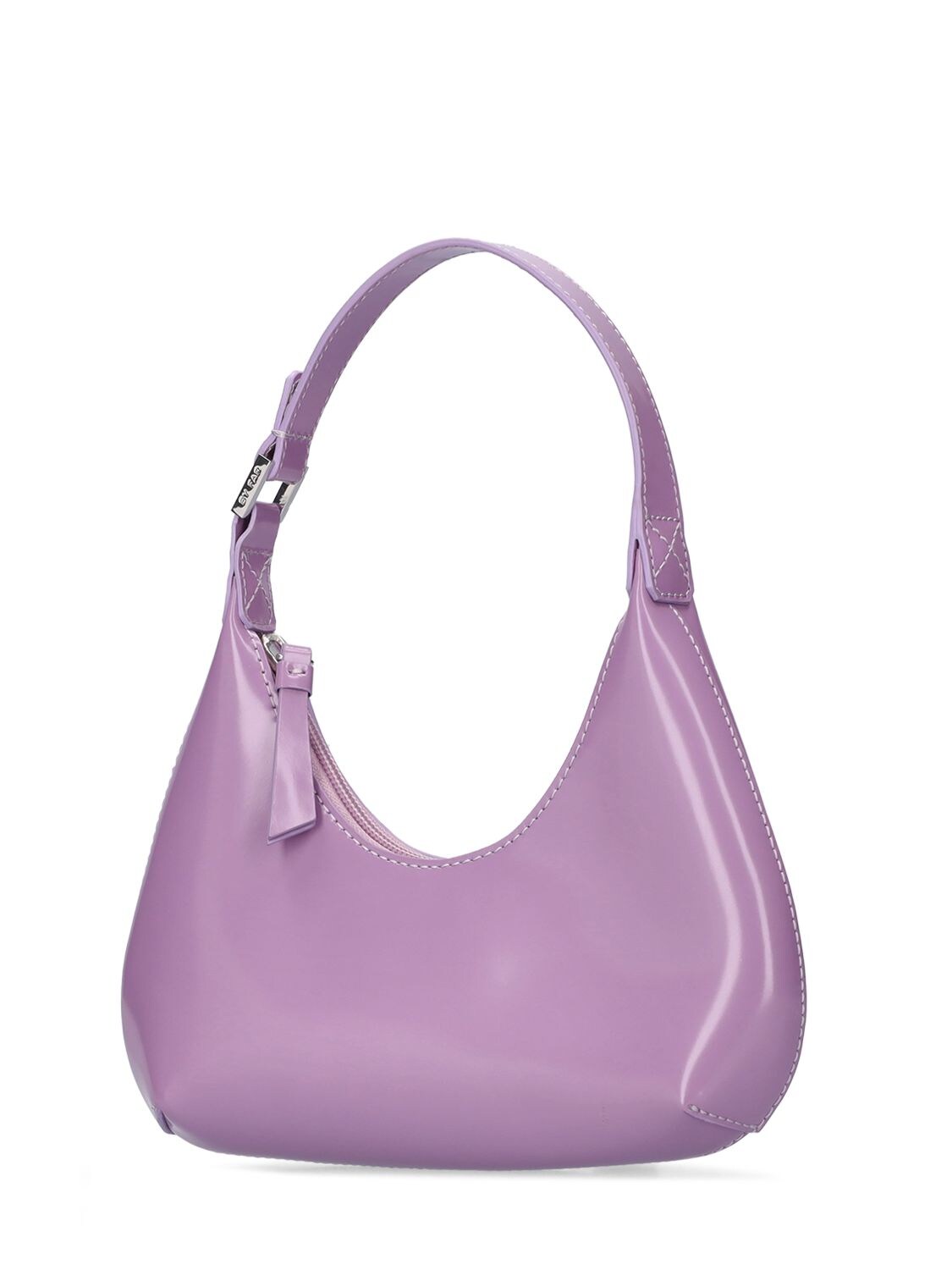 BY FAR Purple Semi-Patent Baby Amber Bag