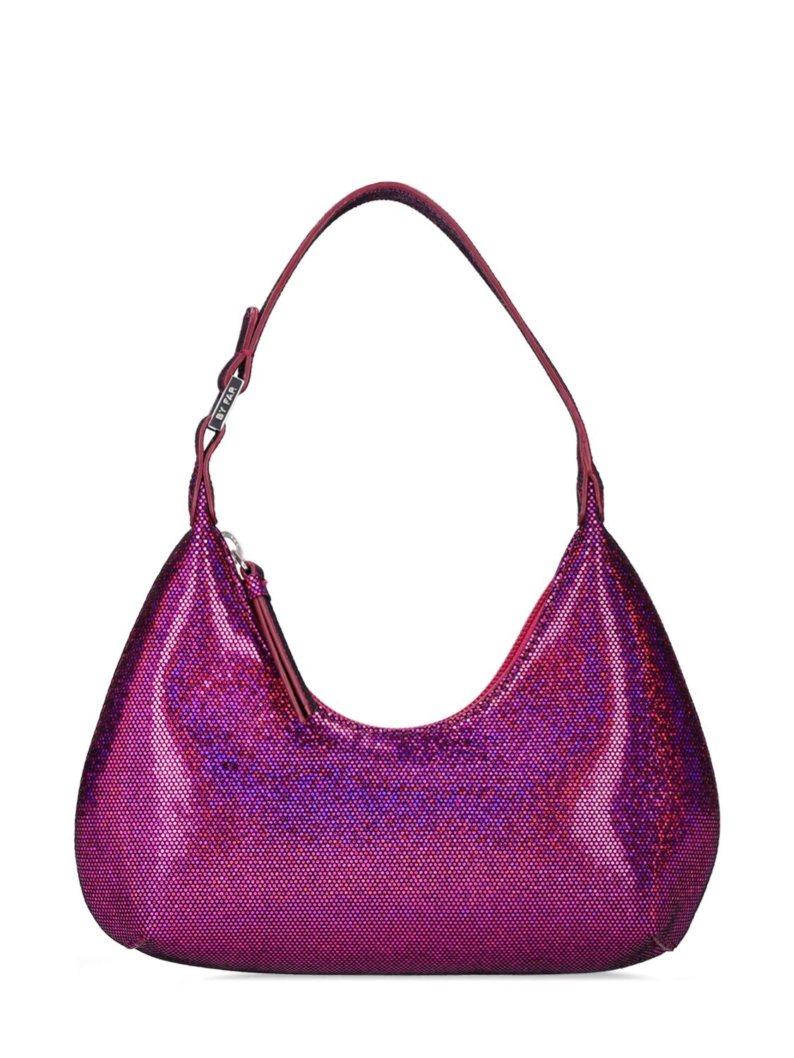 By Far Baby Amber Disco Dot Leather Bag In Fuchsia