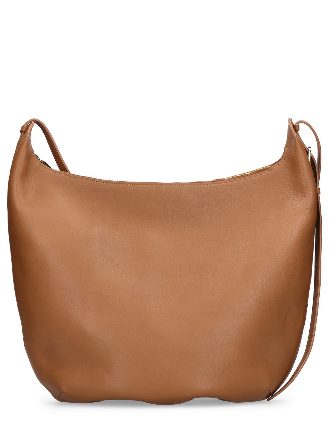 The Row Allie Leather Shoulder Bag In Camel