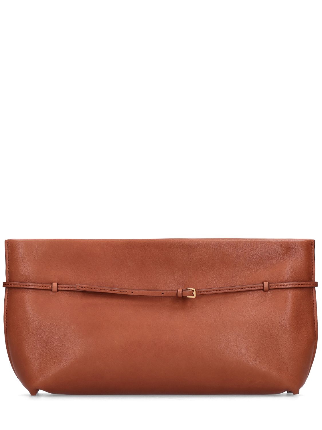 The Row Sienna Saddle Leather Clutch In Brown | ModeSens