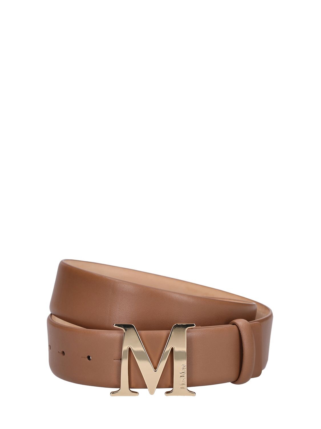 Monogram Leather Belt in Brown - Max Mara