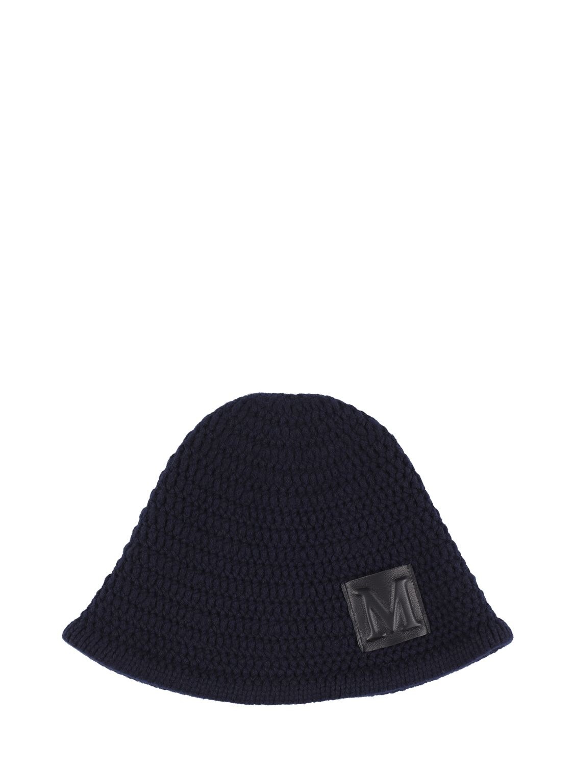 LOUIS VUITTON Cashmere knitted bucket hat Cashmere / Leather Navy x Black
