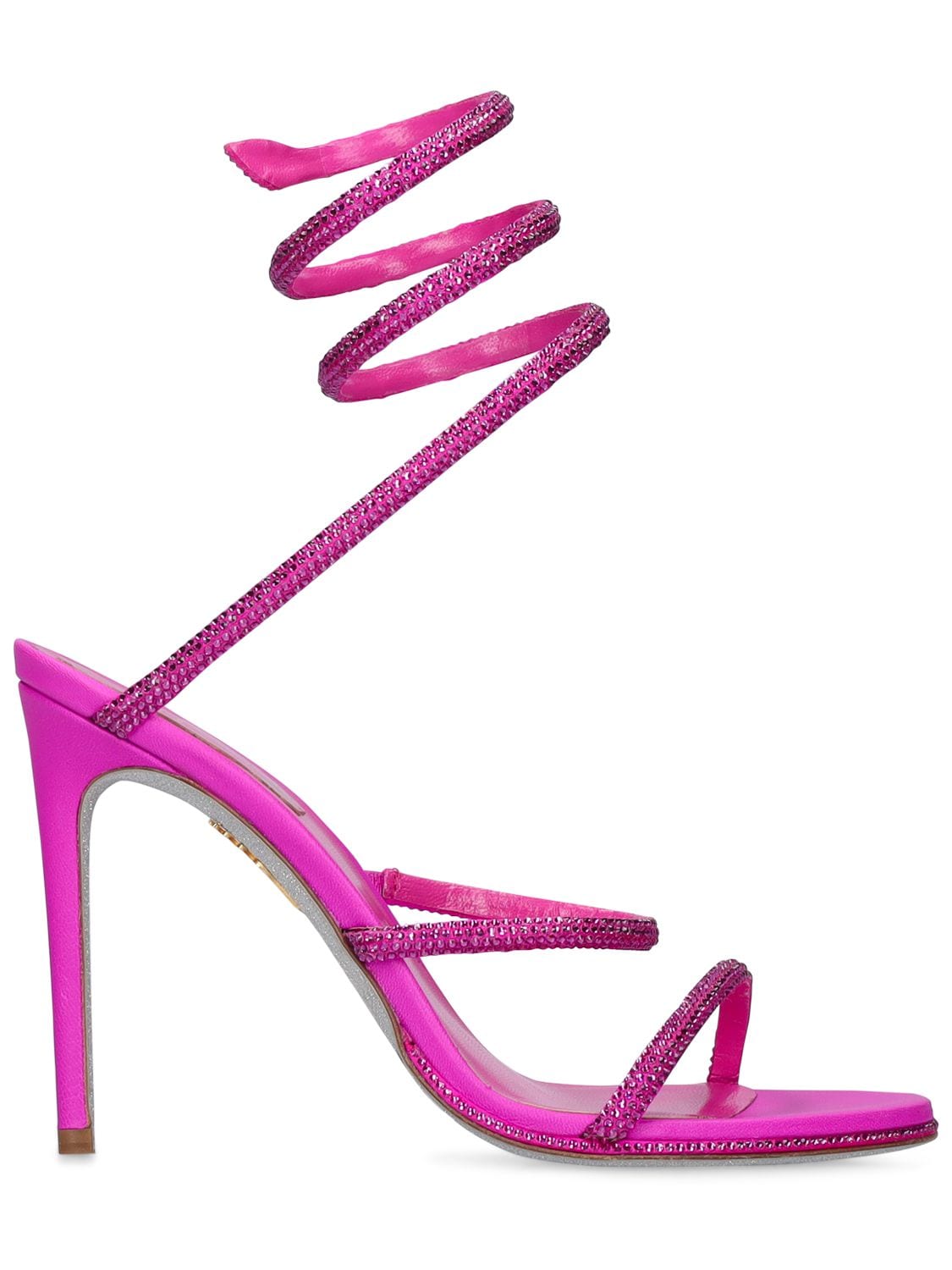 René Caovilla 105mm Embellished Leather Sandals In Fuchsia