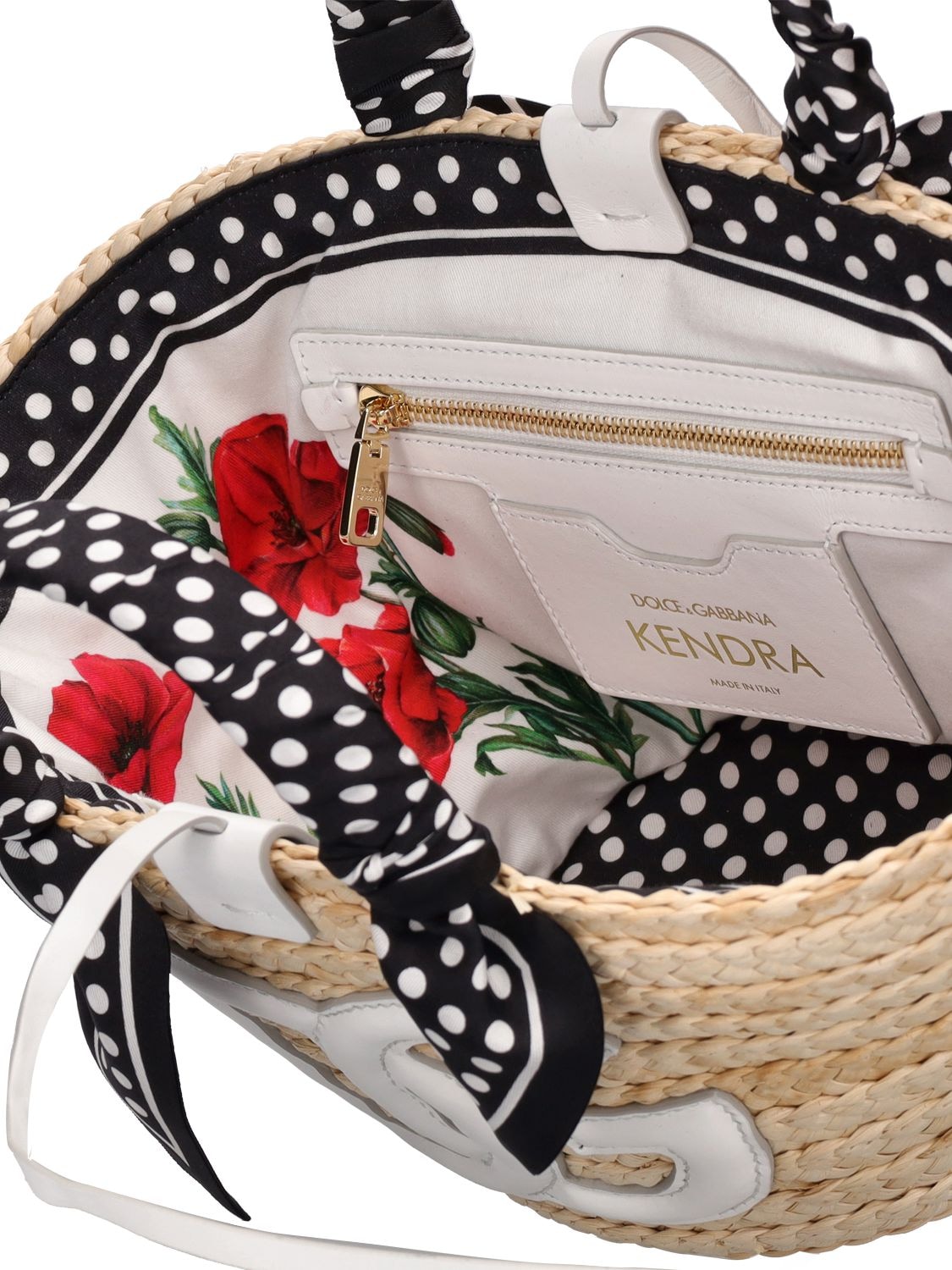 Shop Dolce & Gabbana Kendra Raffia Tote Bag In Naturale