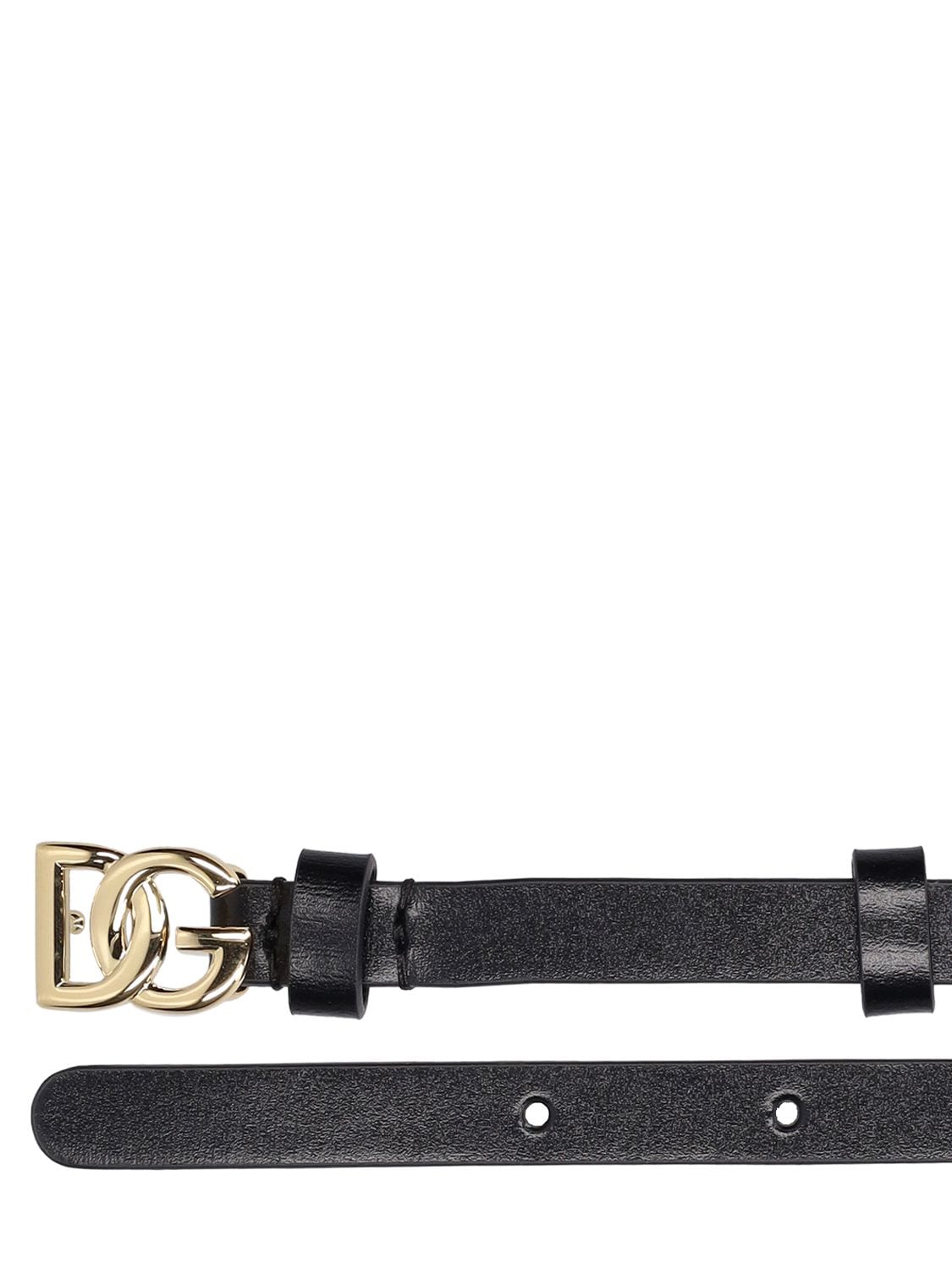 Shop Dolce & Gabbana 1cm Logo Leather Belt In Black