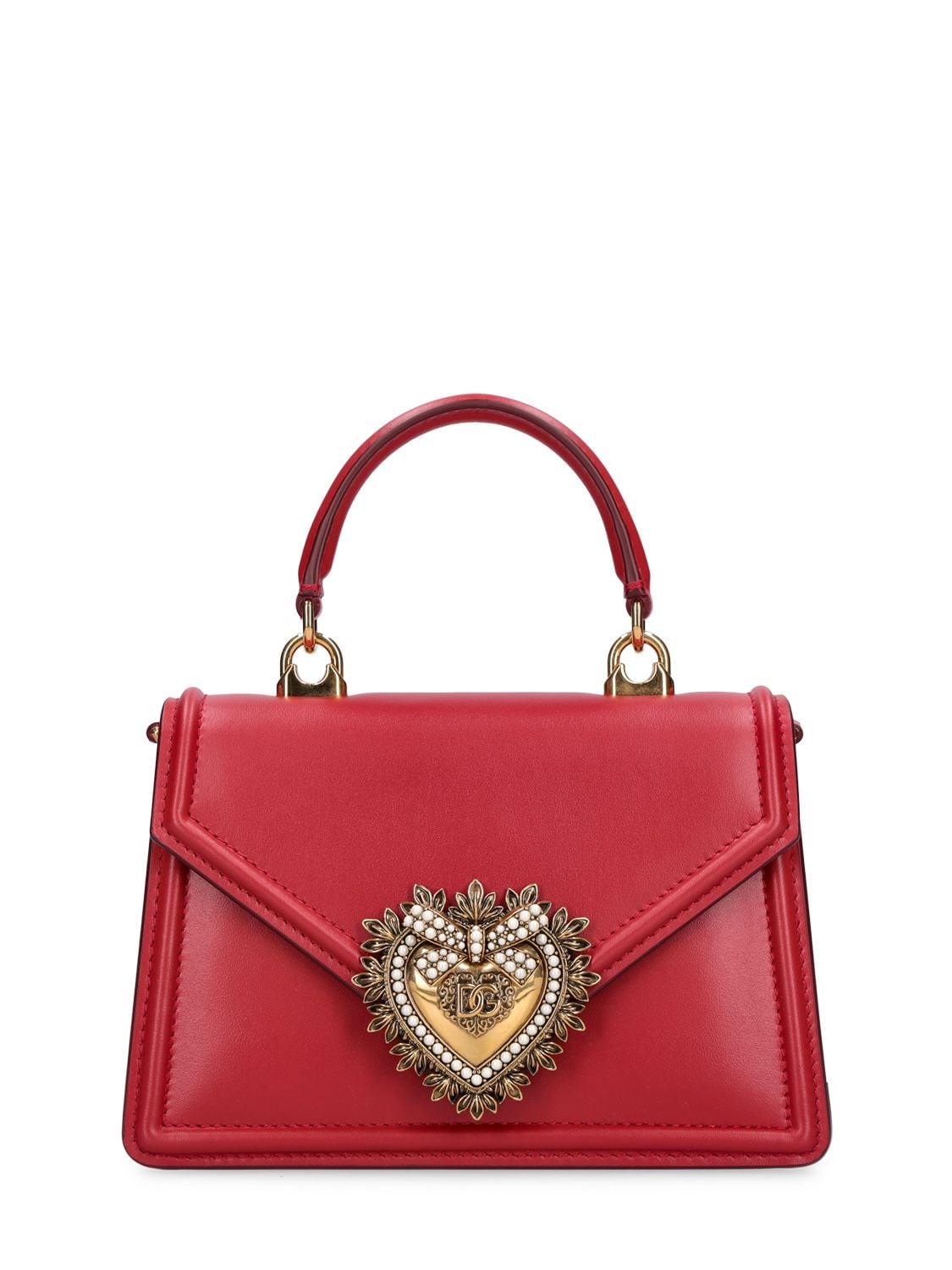 Dolce & Gabbana Leather Crossbody Bag In Rosso Papavero