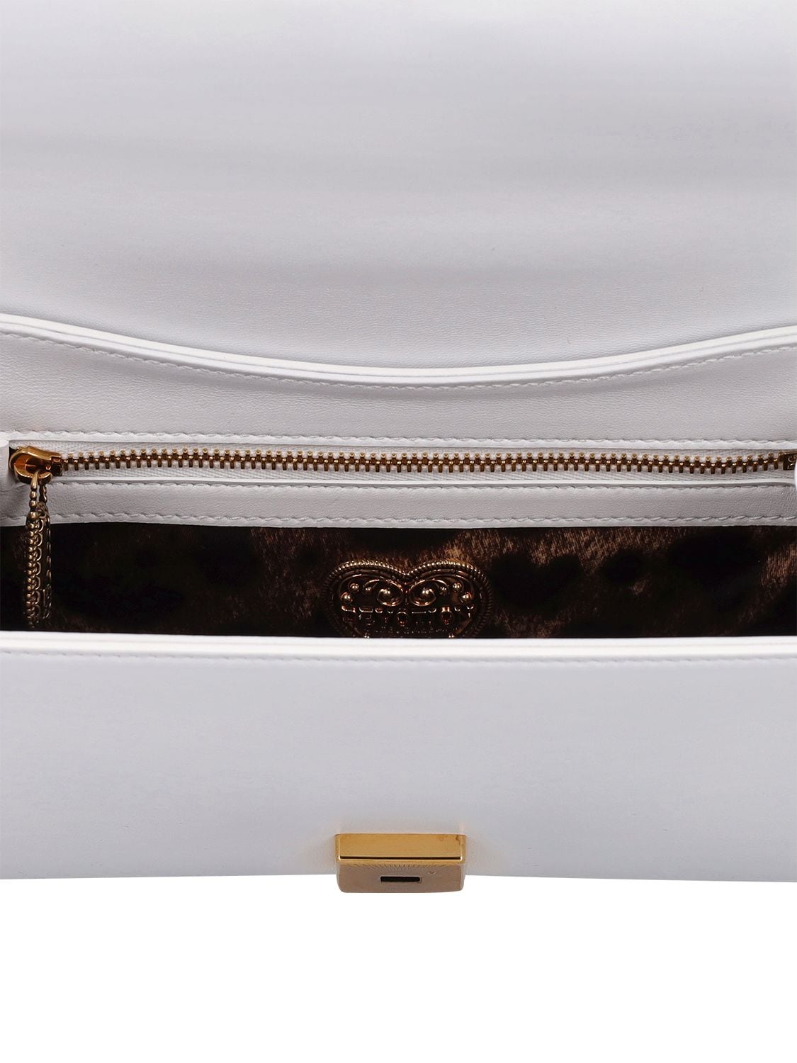 Shop Dolce & Gabbana Devotion Leather Shoulder Bag In White