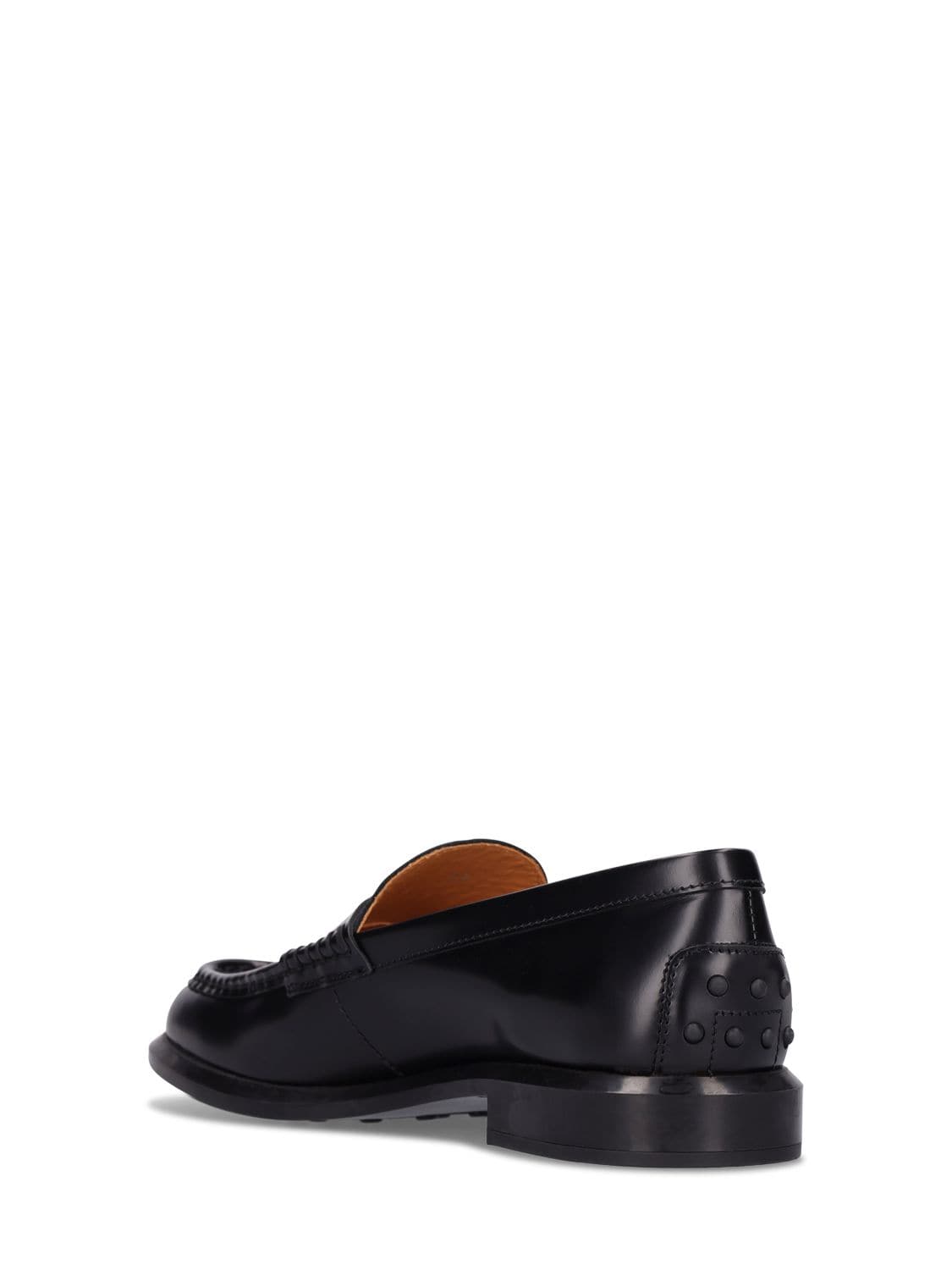 Shop Tod's Gomma Brushed Leather Loafers In Black