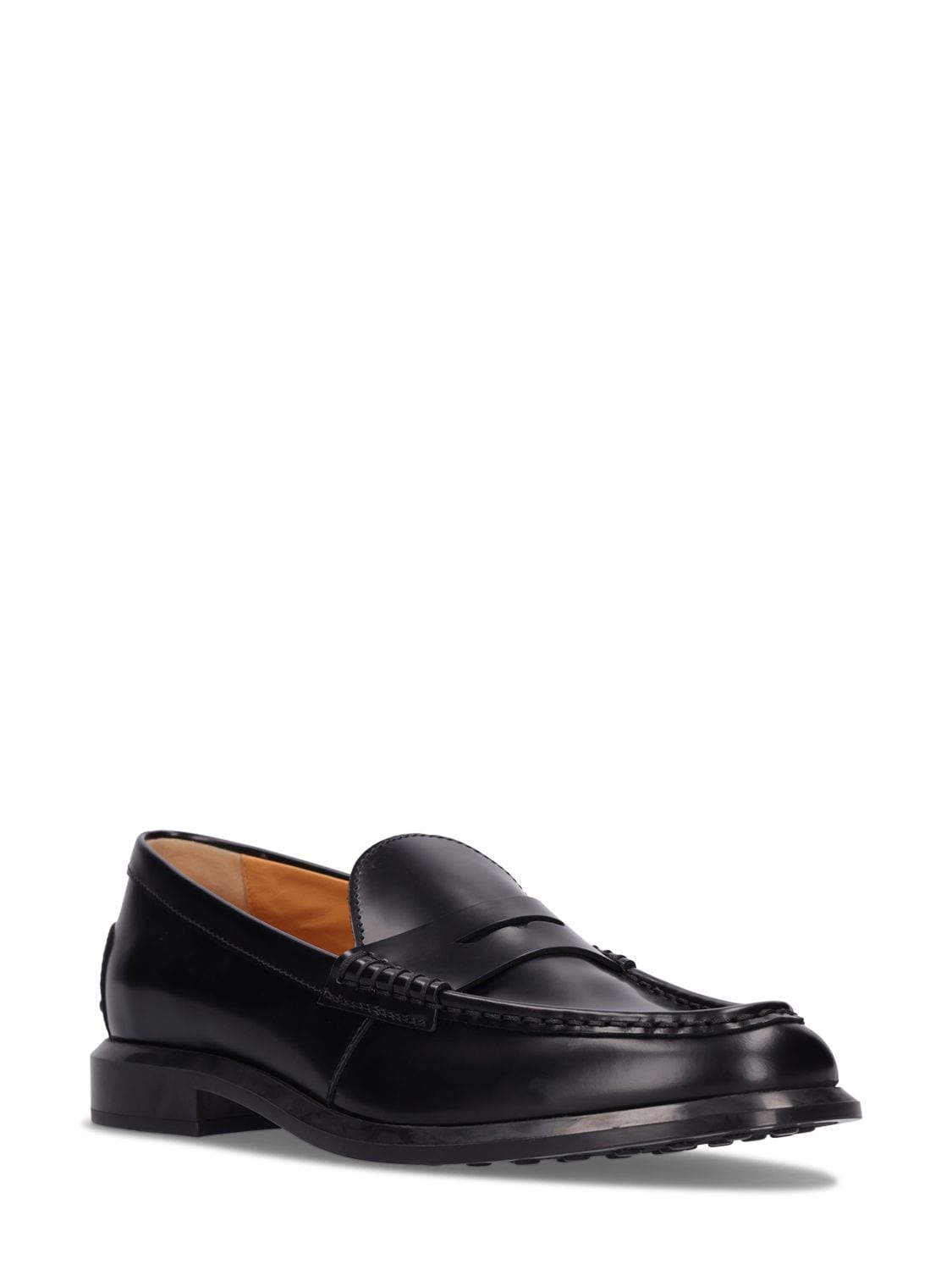 Shop Tod's Gomma Brushed Leather Loafers In Black