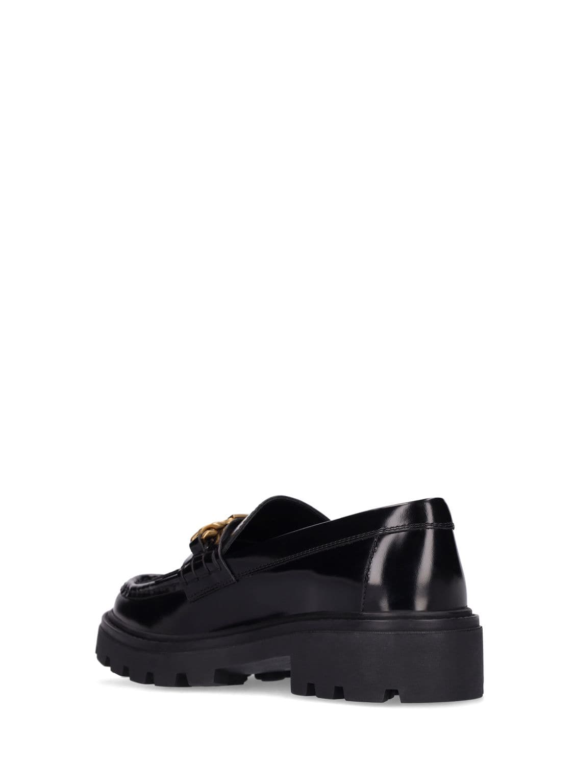 Shop Tod's 30mm Brushed Leather Loafers In Black