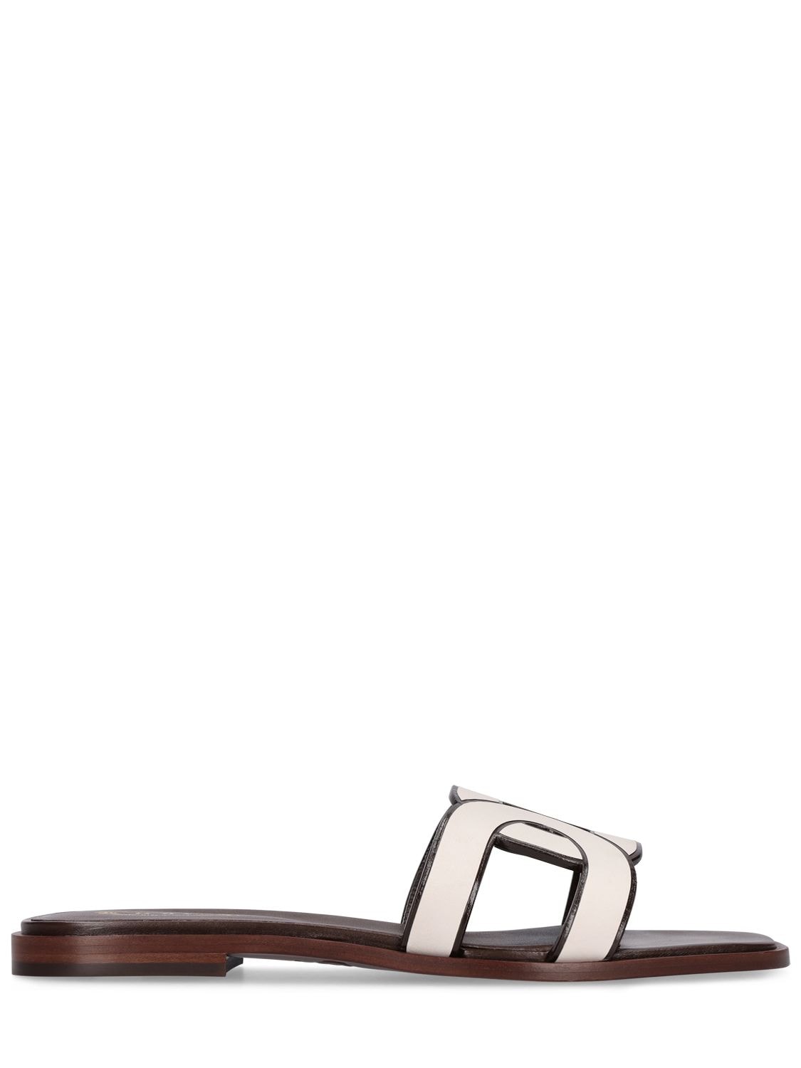 Shop Tod's 10mm Leather Sandals In White