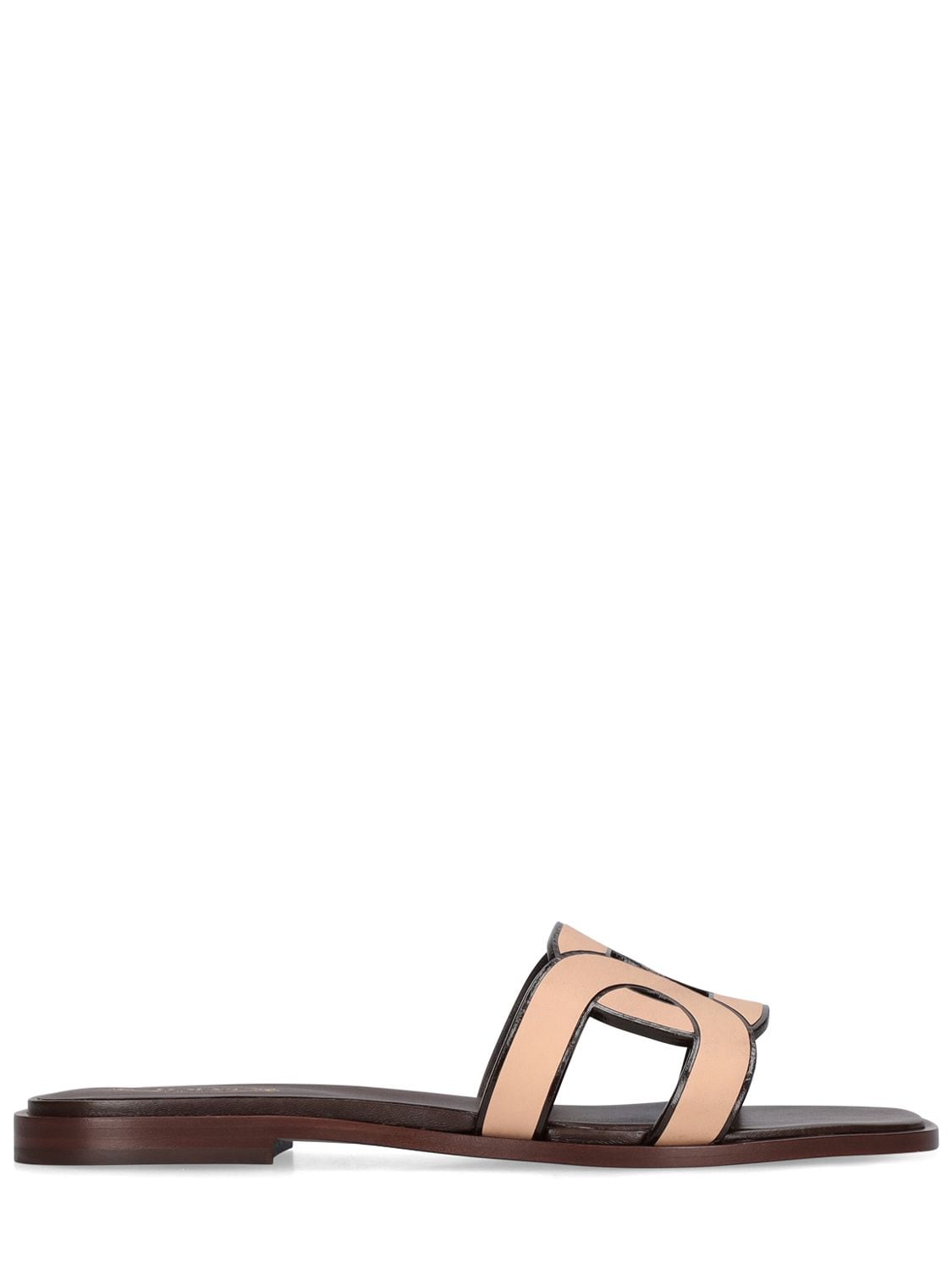 Tod's 10mm Leather Sandals In Beige