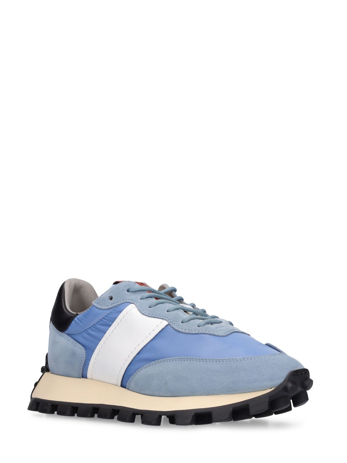 Shop Tod's 30mm Nylon & Leather Sneakers In Blue