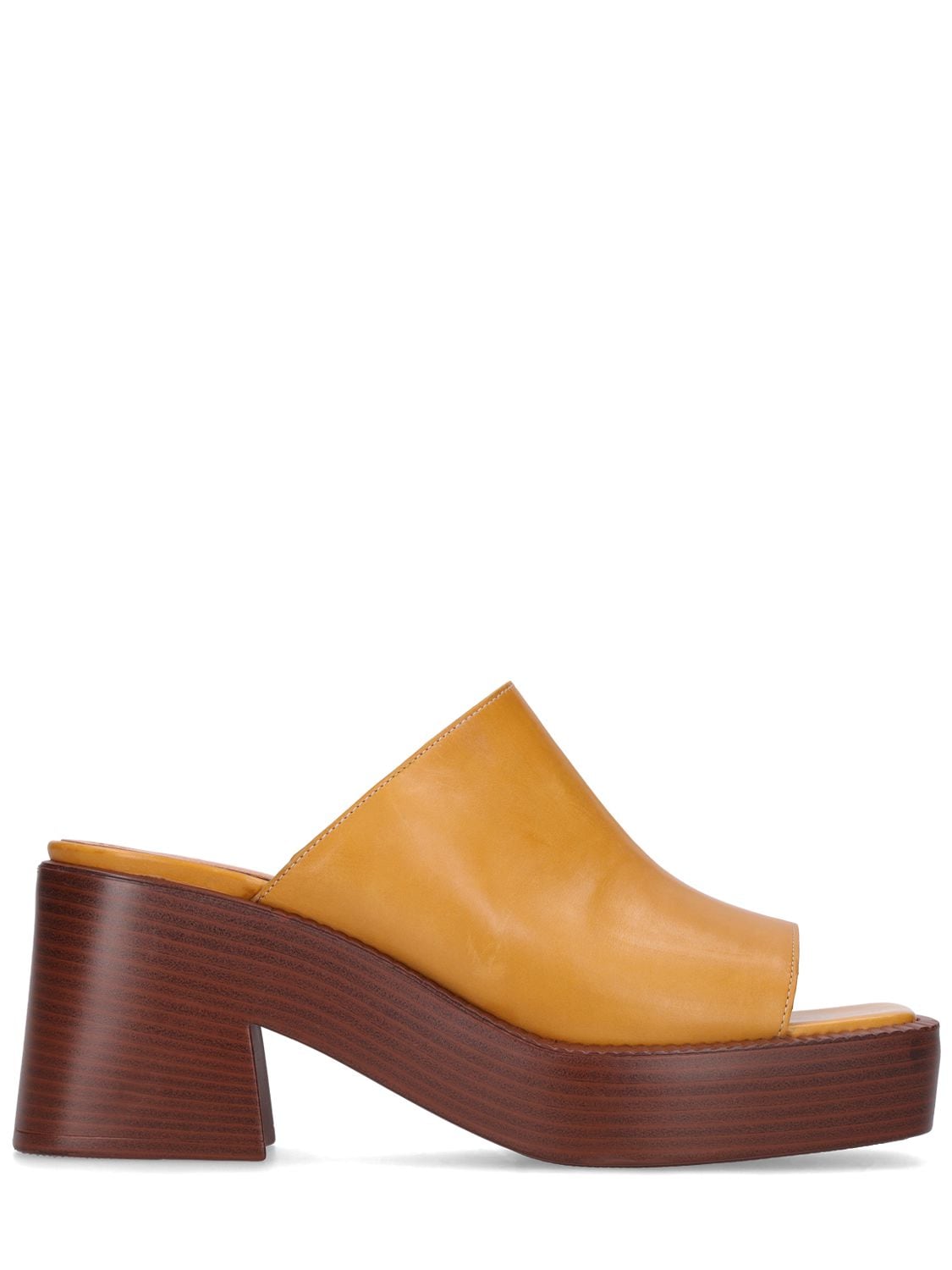 Tod's 75mm Leather Sandals In Dark Yellow