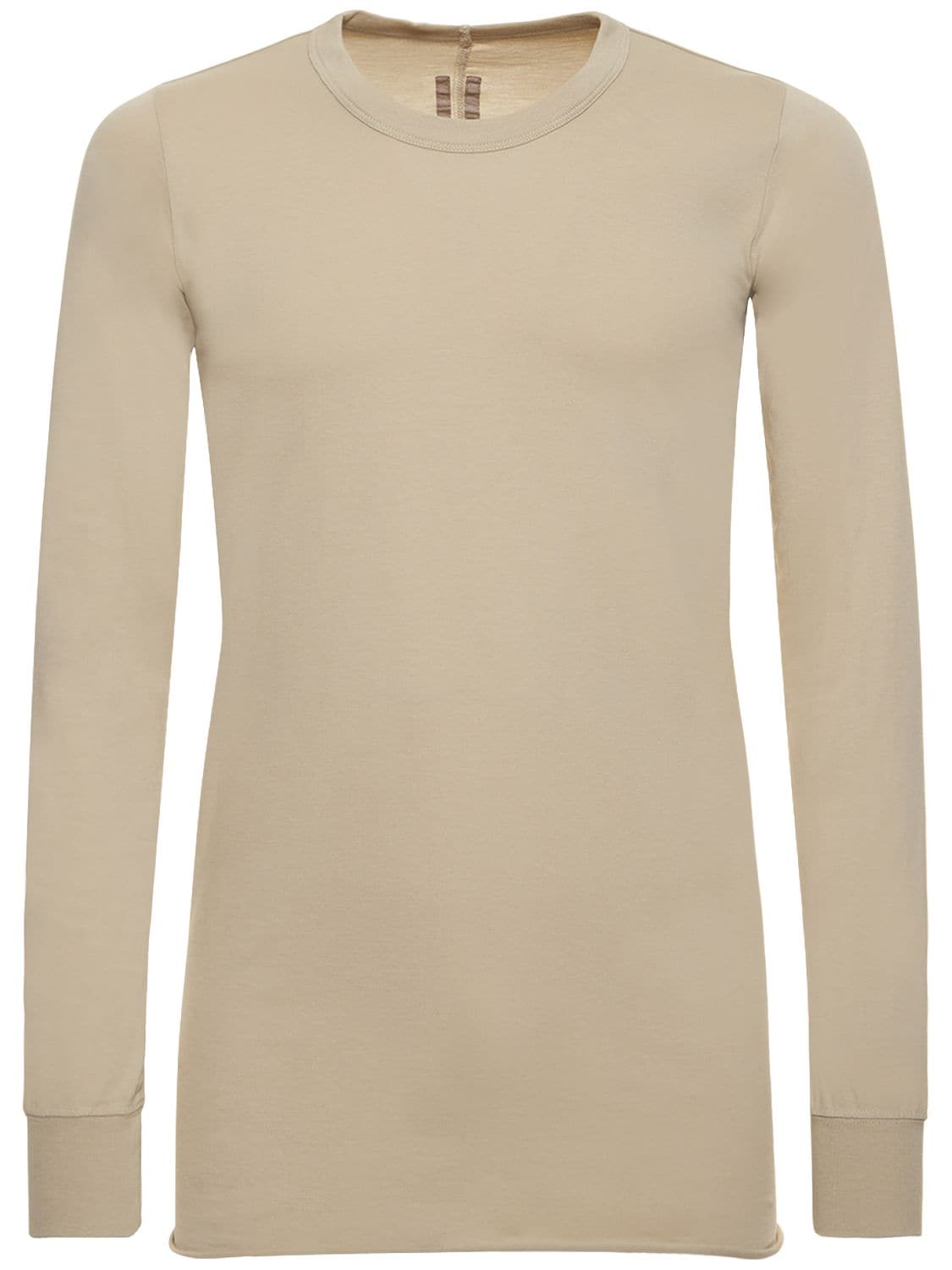 Rick Owens Classic Cotton Jersey T-shirt In Pearl