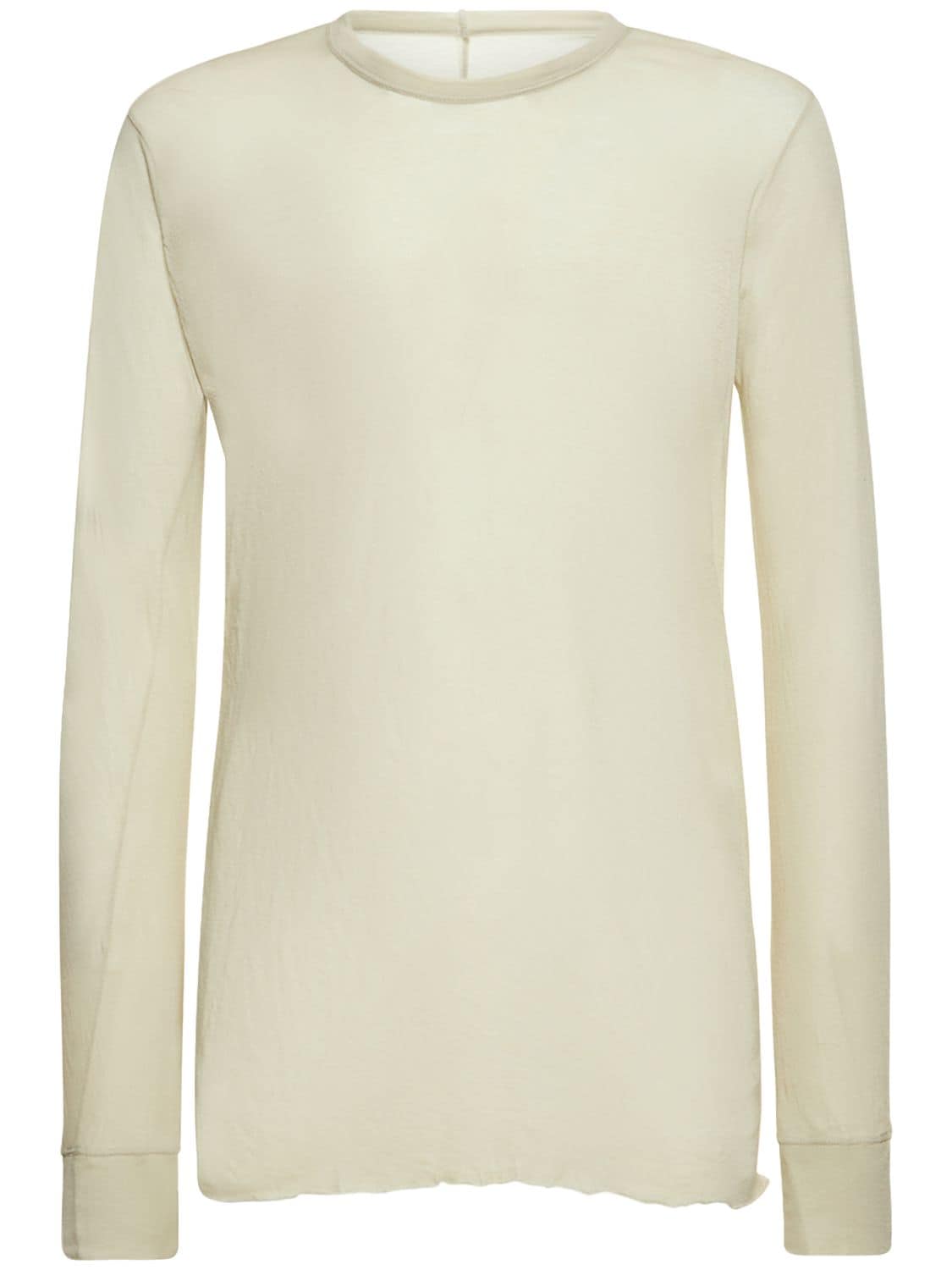 Rick Owens Unstable Basic Cotton L/s T-shirt In Pearl