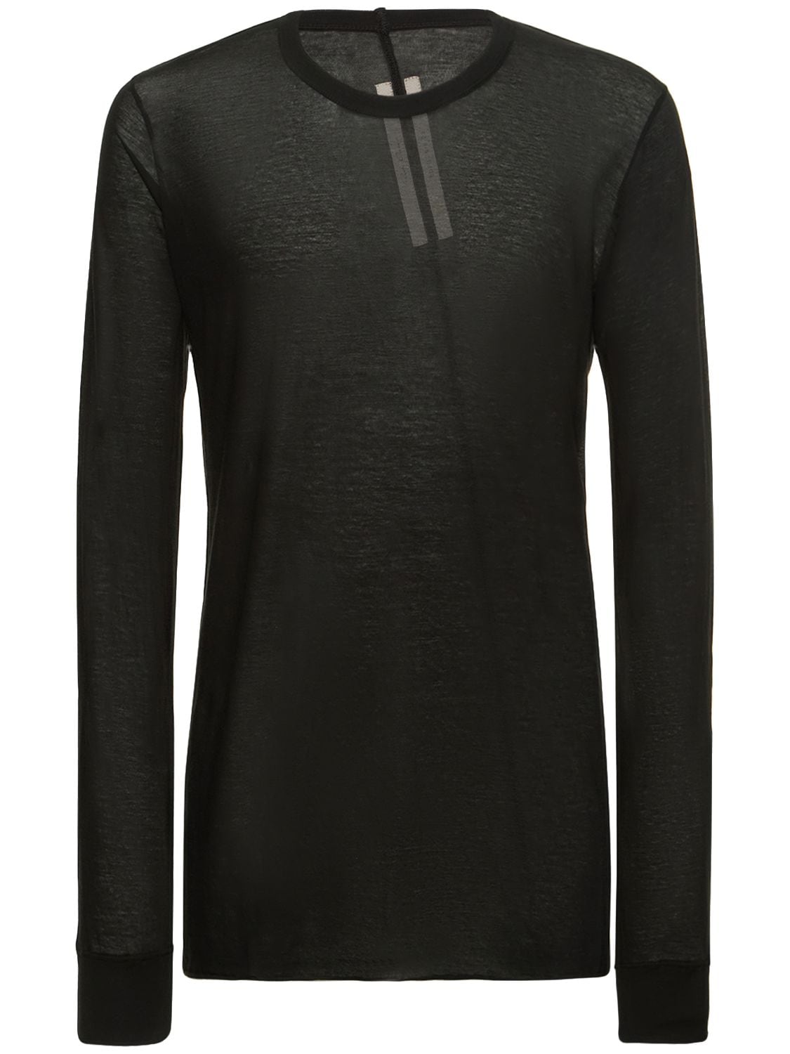 Rick Owens Unstable Cotton Long Sleeve T-shirt In Black
