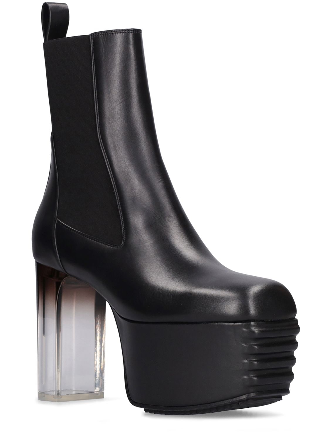 Shop Rick Owens 125mm Kiss Leather Boots In Black