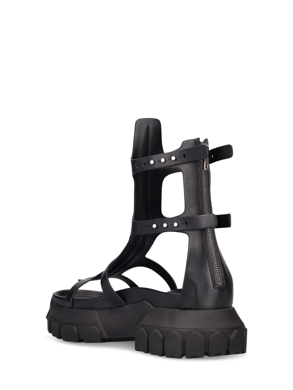 Rick Owens Tractor Leather Sandals In Black | ModeSens