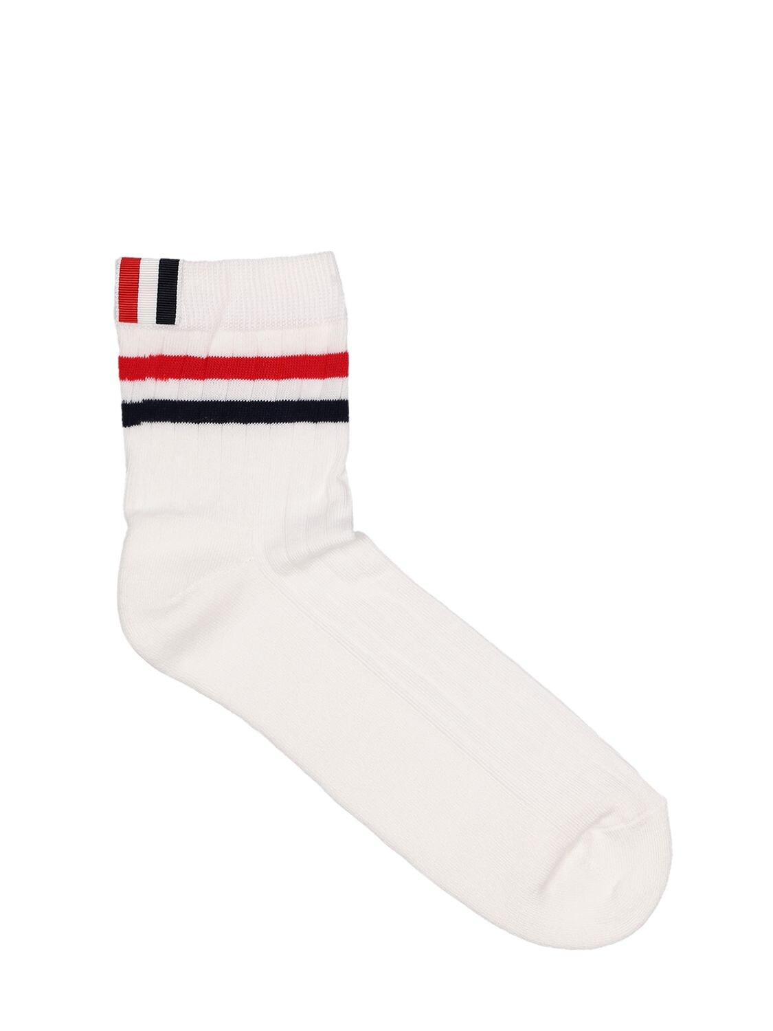 Thom Browne Athletic Rib Ankle Length Socks In White