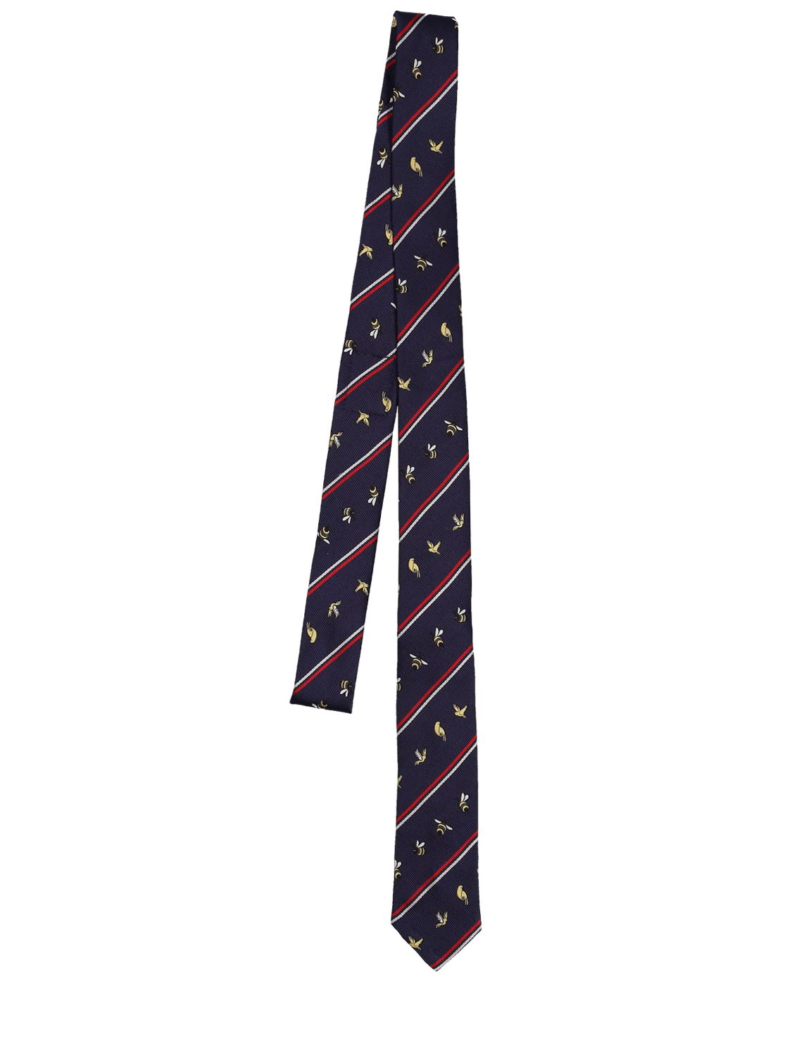 Thom Browne Seidenkrawatte Mit Bienen In Navy