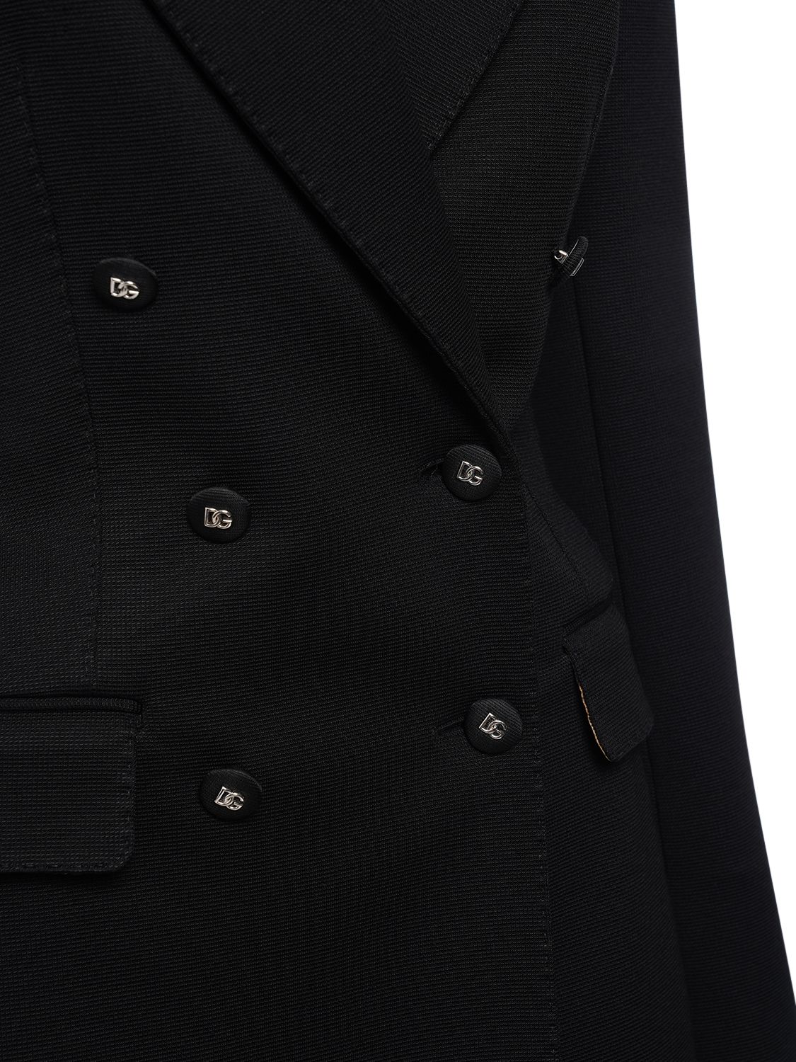Shop Dolce & Gabbana Punto Milano Jersey Double Breast Blazer In Black
