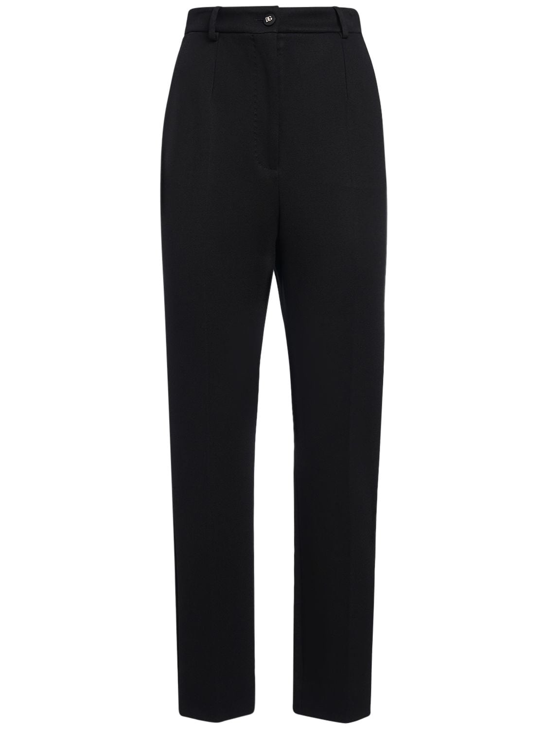 Shop Dolce & Gabbana Punto Milano Jersey Straight Pants In Black