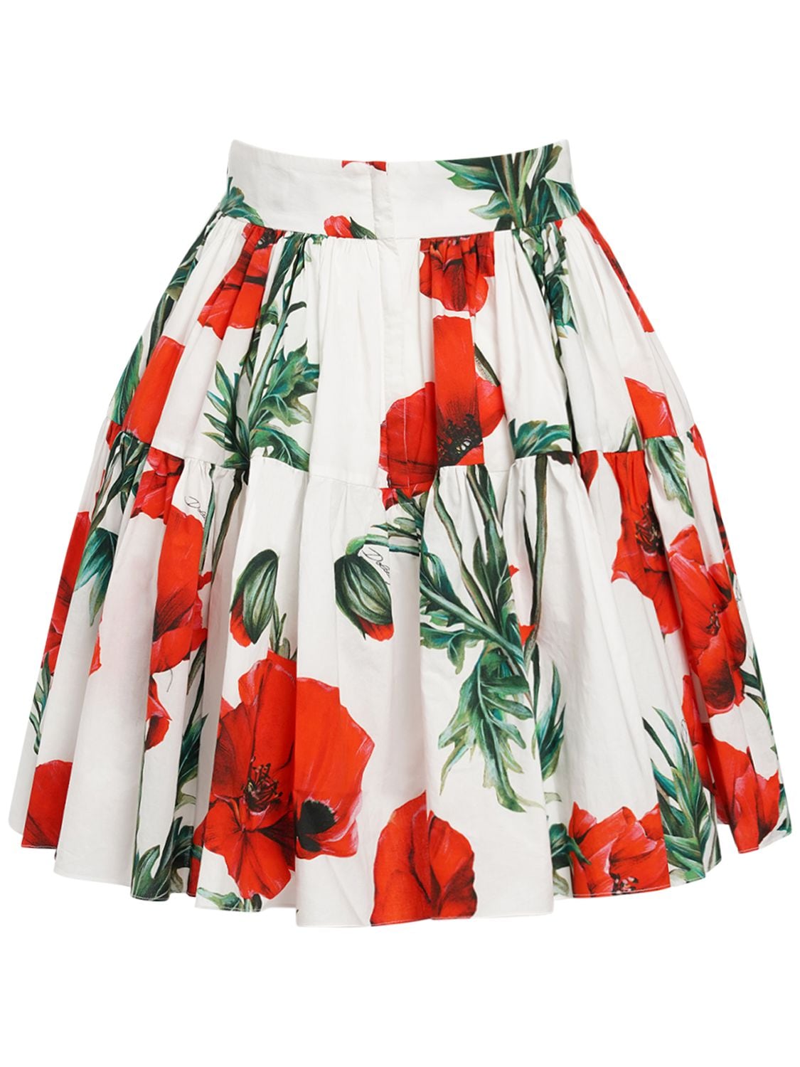 Dolce & Gabbana Poppy-print A-line Skirt In Multicolor