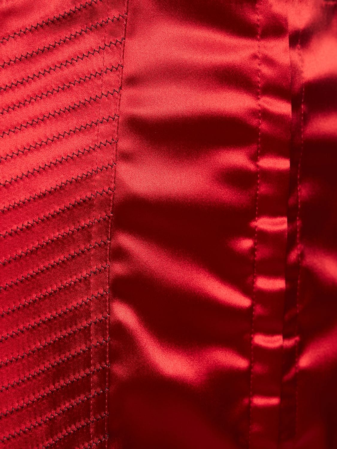 Shop Dolce & Gabbana Stretch Satin Corset Mini Skirt In Red