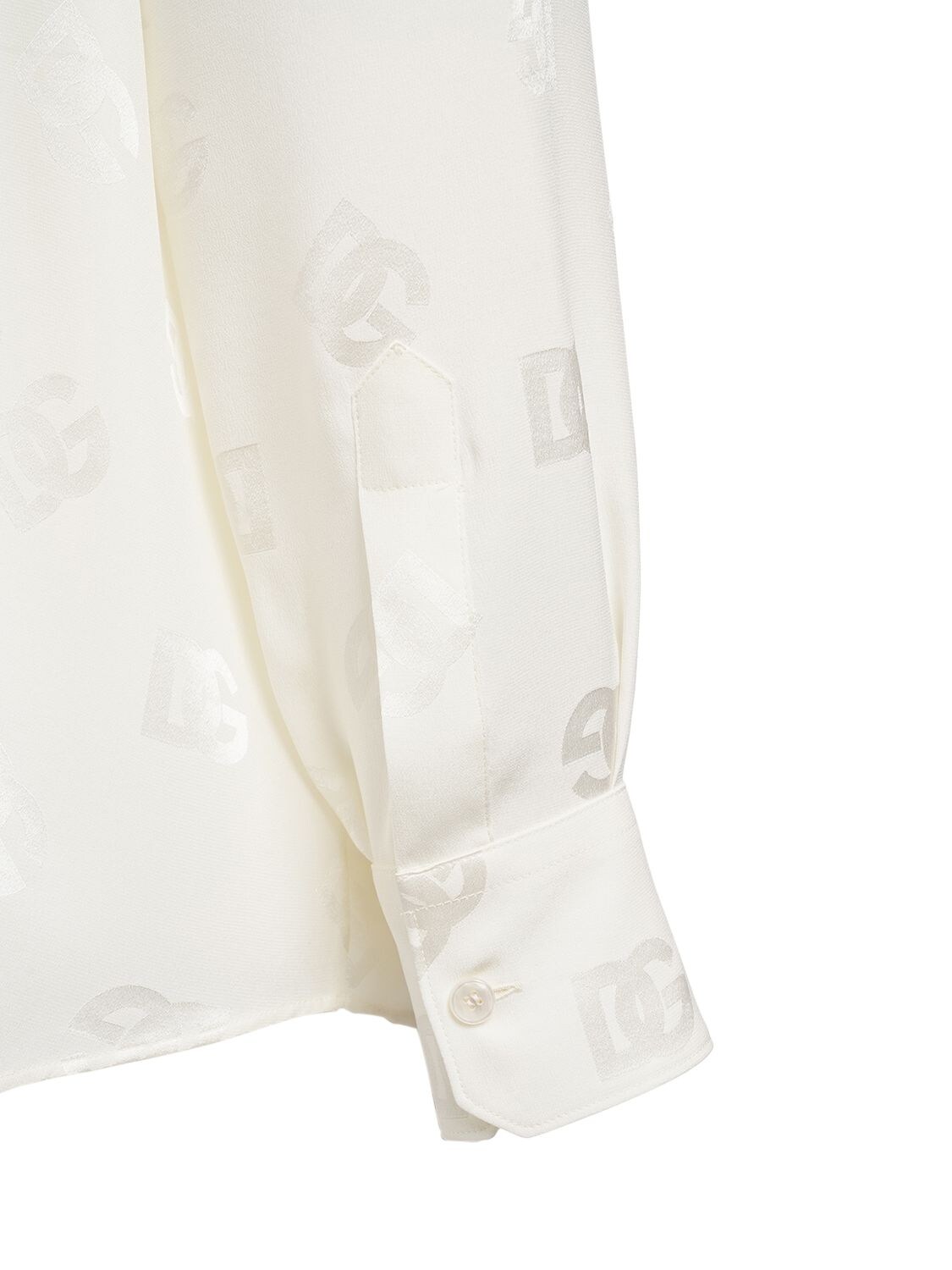 Dolce & Gabbana | Women Monogram Jacquard Silk Shirt White 48