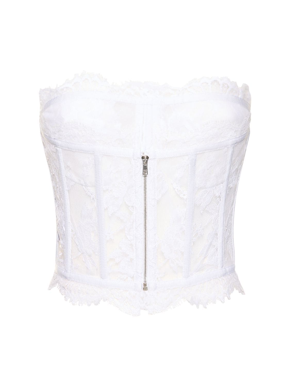 Shop Dolce & Gabbana Lace Corset Top In White