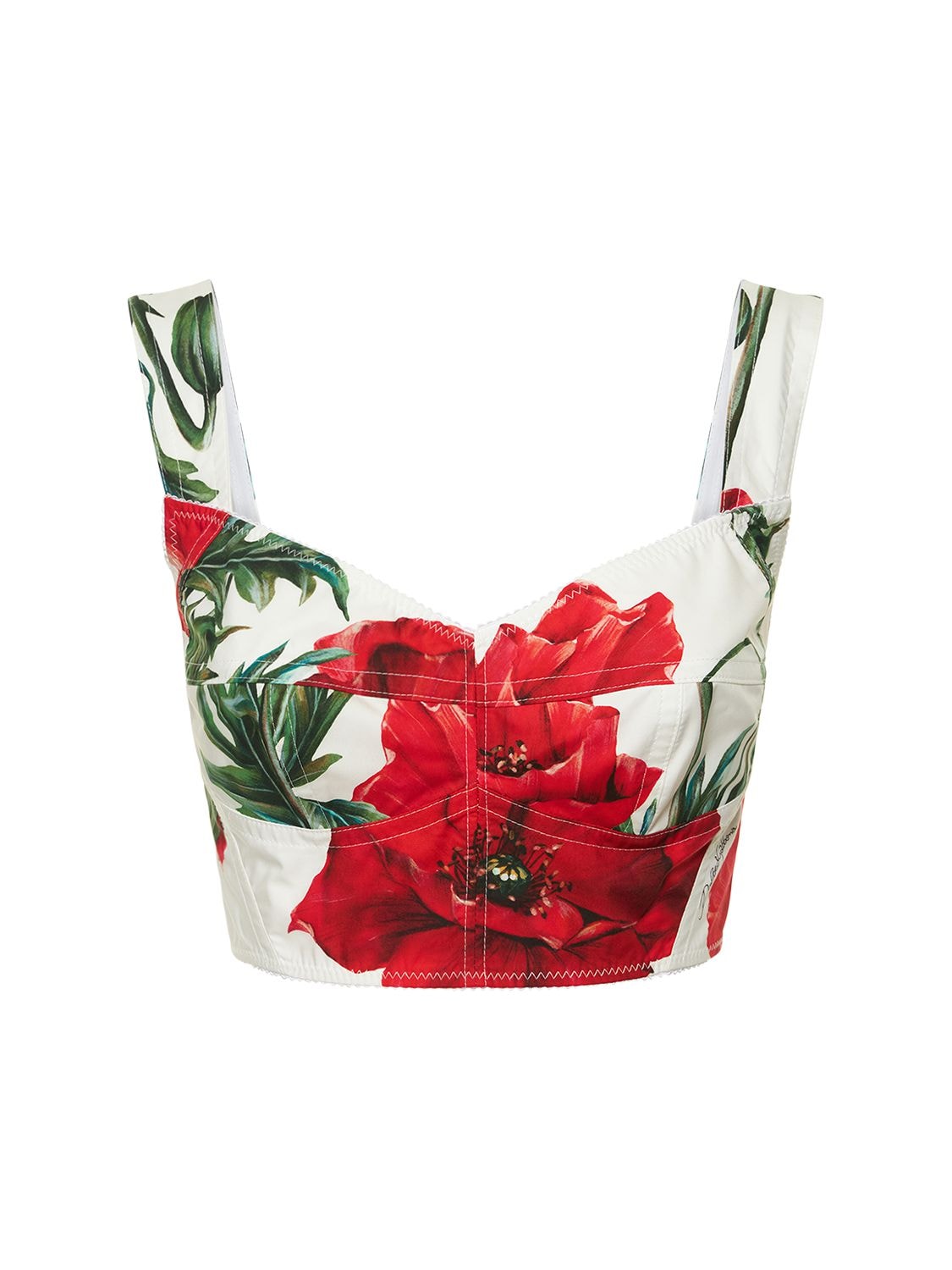 Dolce & Gabbana Floral-print Corset Top In Multicolor