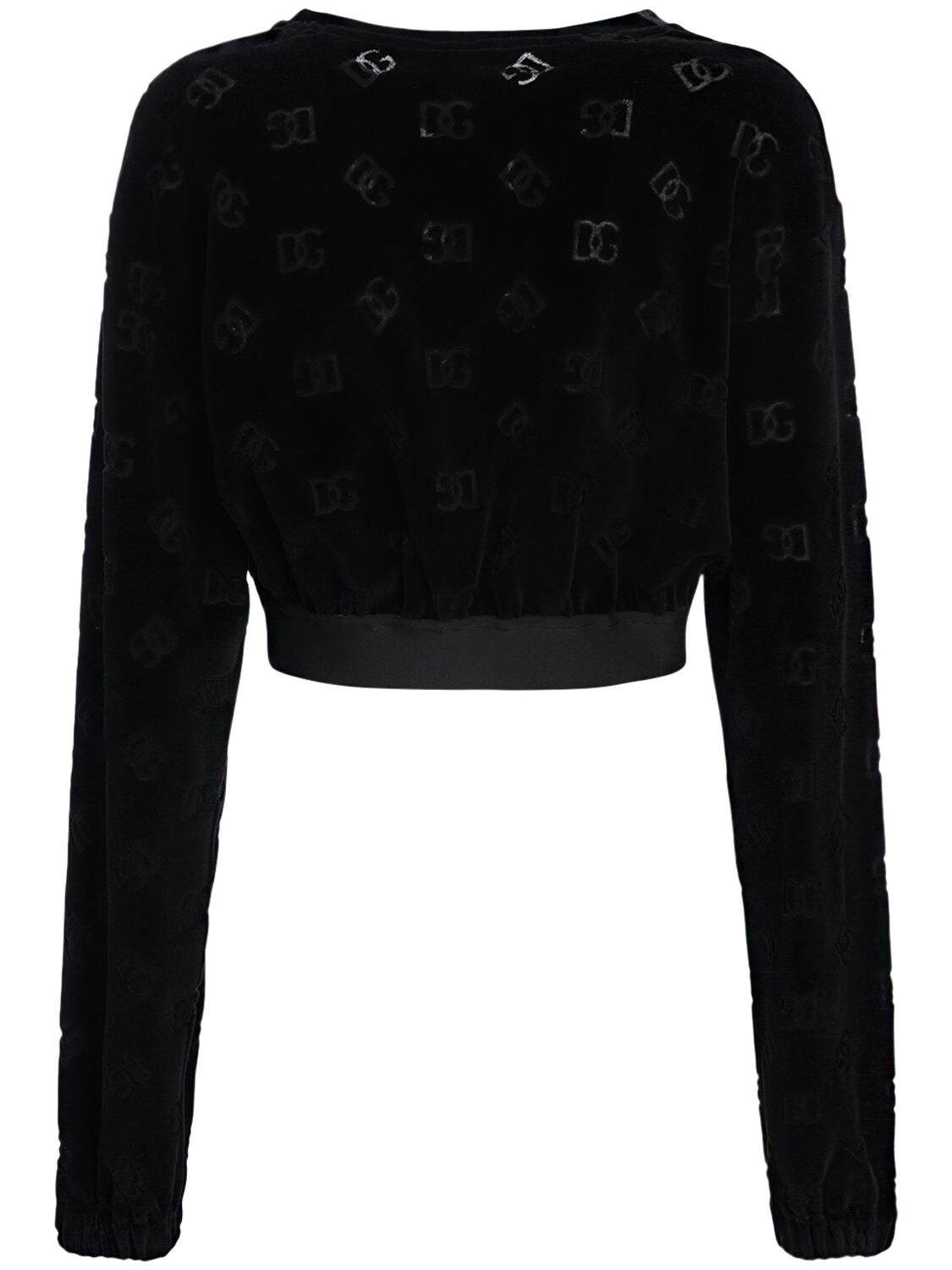 Shop Dolce & Gabbana Chenille Monogram Jacquard Sweatshirt In Black