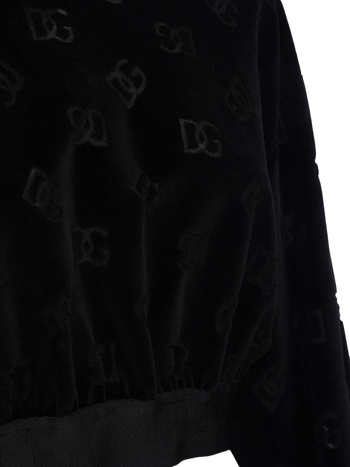 Shop Dolce & Gabbana Chenille Monogram Jacquard Sweatshirt In Black