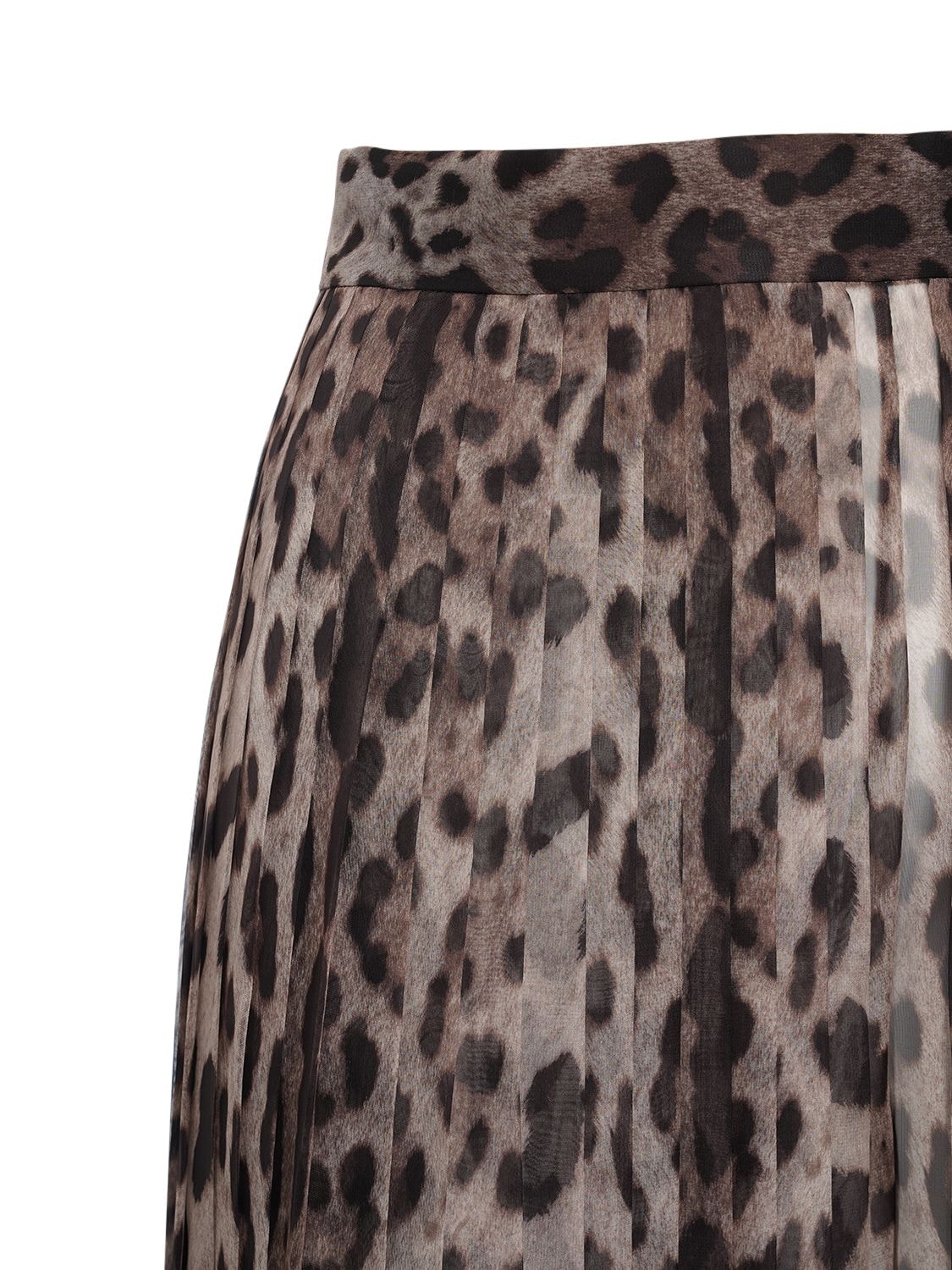Shop Dolce & Gabbana Leopard Print Wide Chiffon Pants In Multicolor