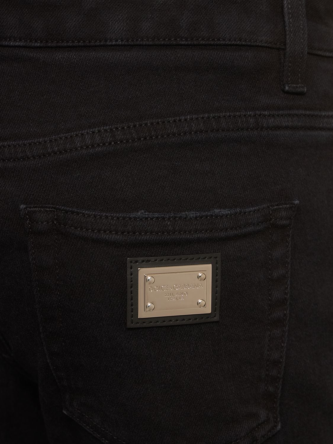 Shop Dolce & Gabbana Mid Rise Denim Skinny Jeans In Black