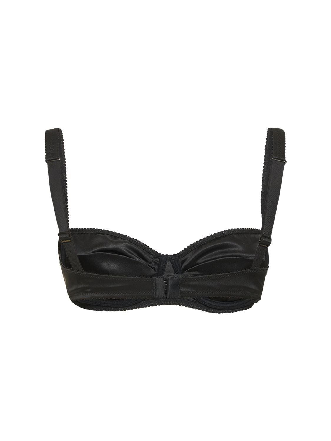 Shop Dolce & Gabbana Silk Satin Balconette Bra In Black