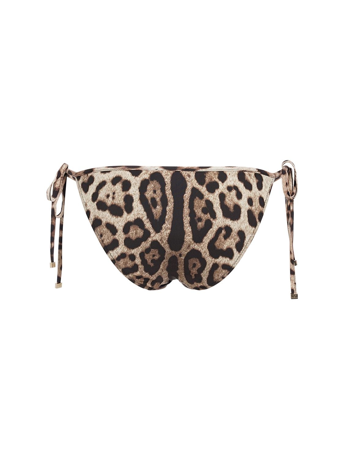 Shop Dolce & Gabbana Leopard Print Jersey Bikini Bottoms In Multicolor